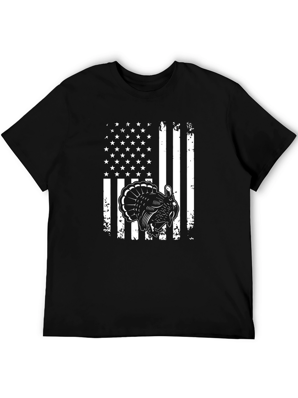American Flag Turkey Graphic T-Shirt
