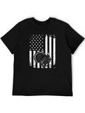 American Flag Turkey Graphic T-Shirt