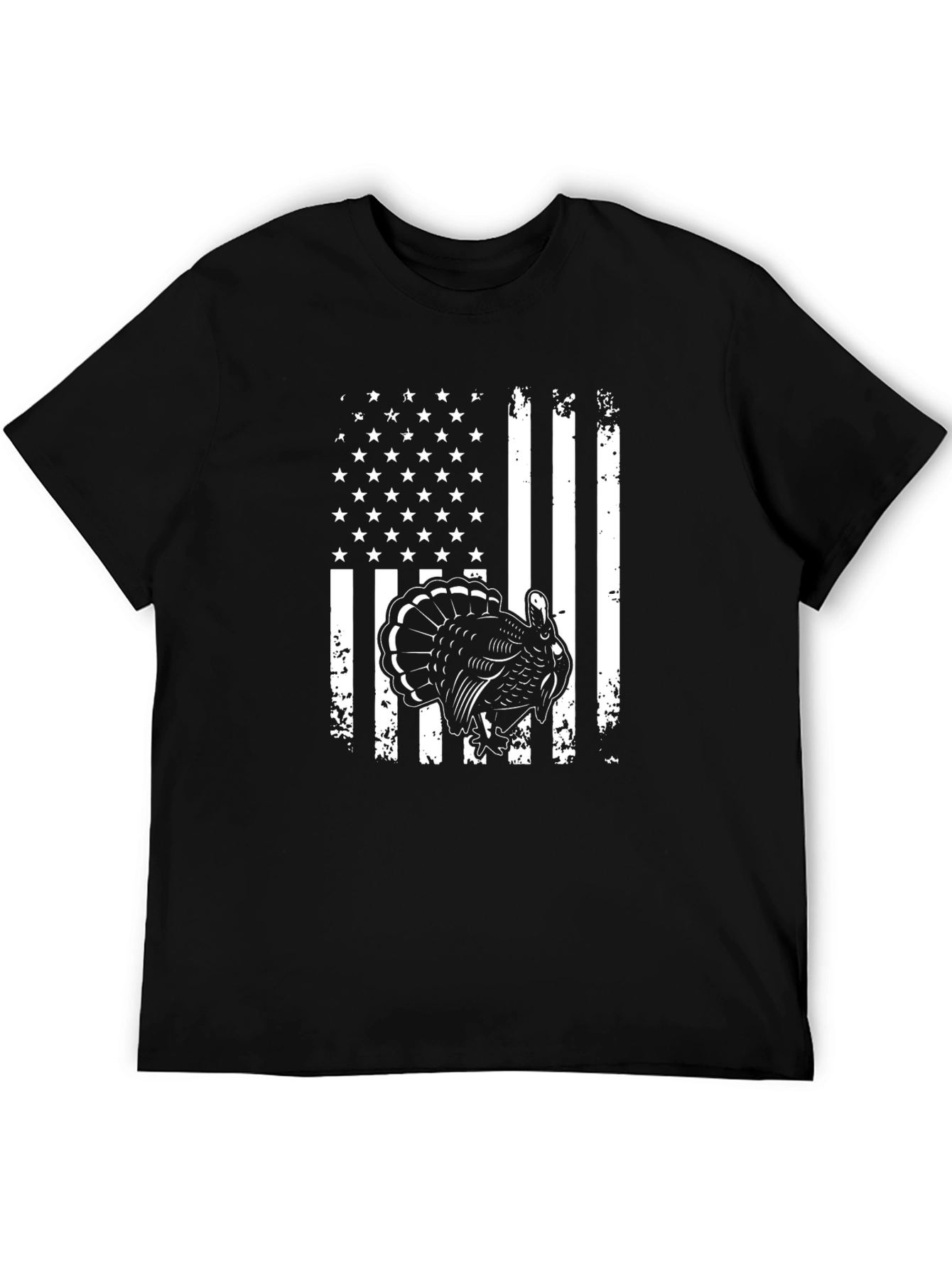 American Flag Turkey Graphic T-Shirt
