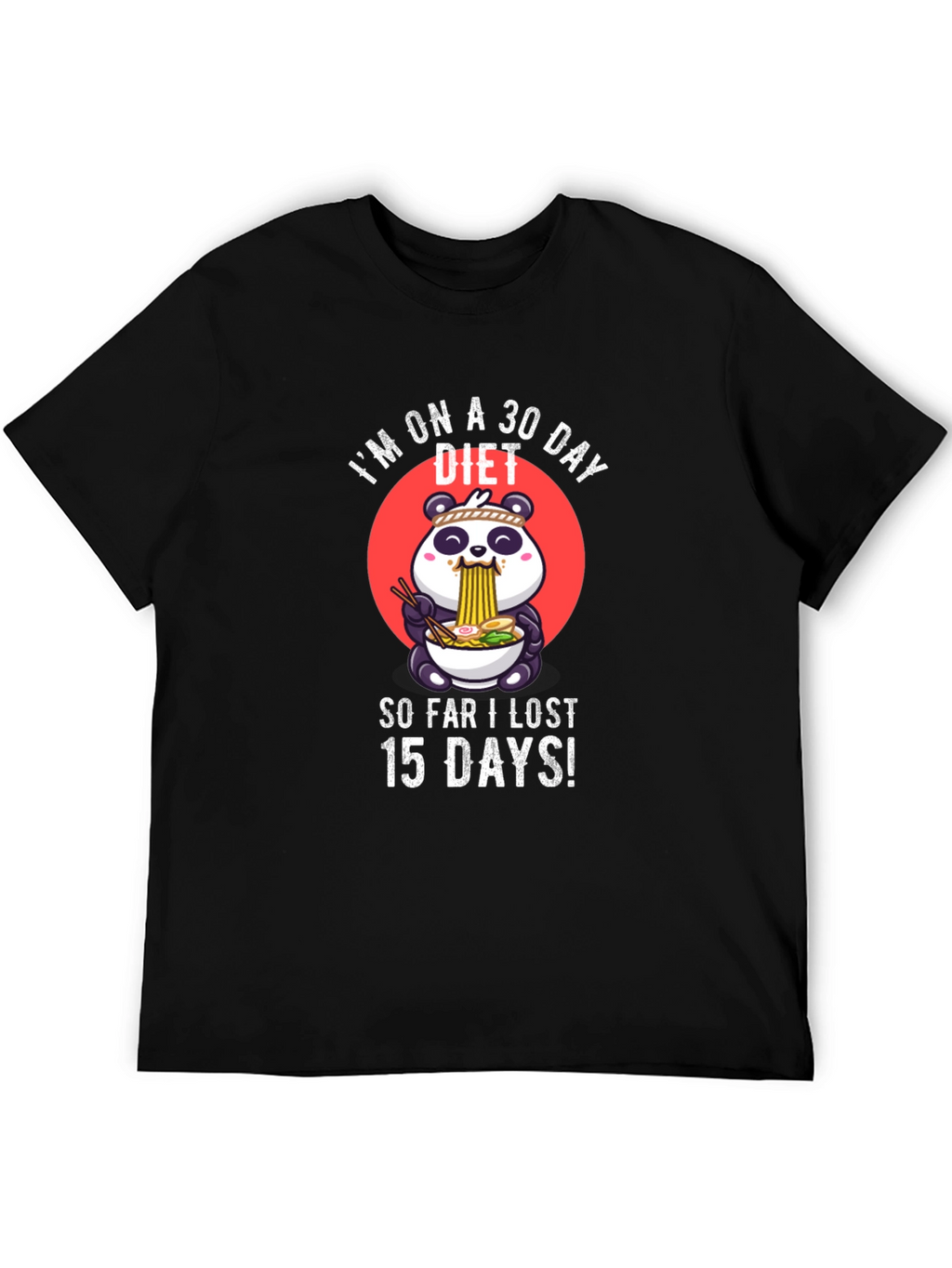 Funny Diet T-Shirt - Panda Ramen Design