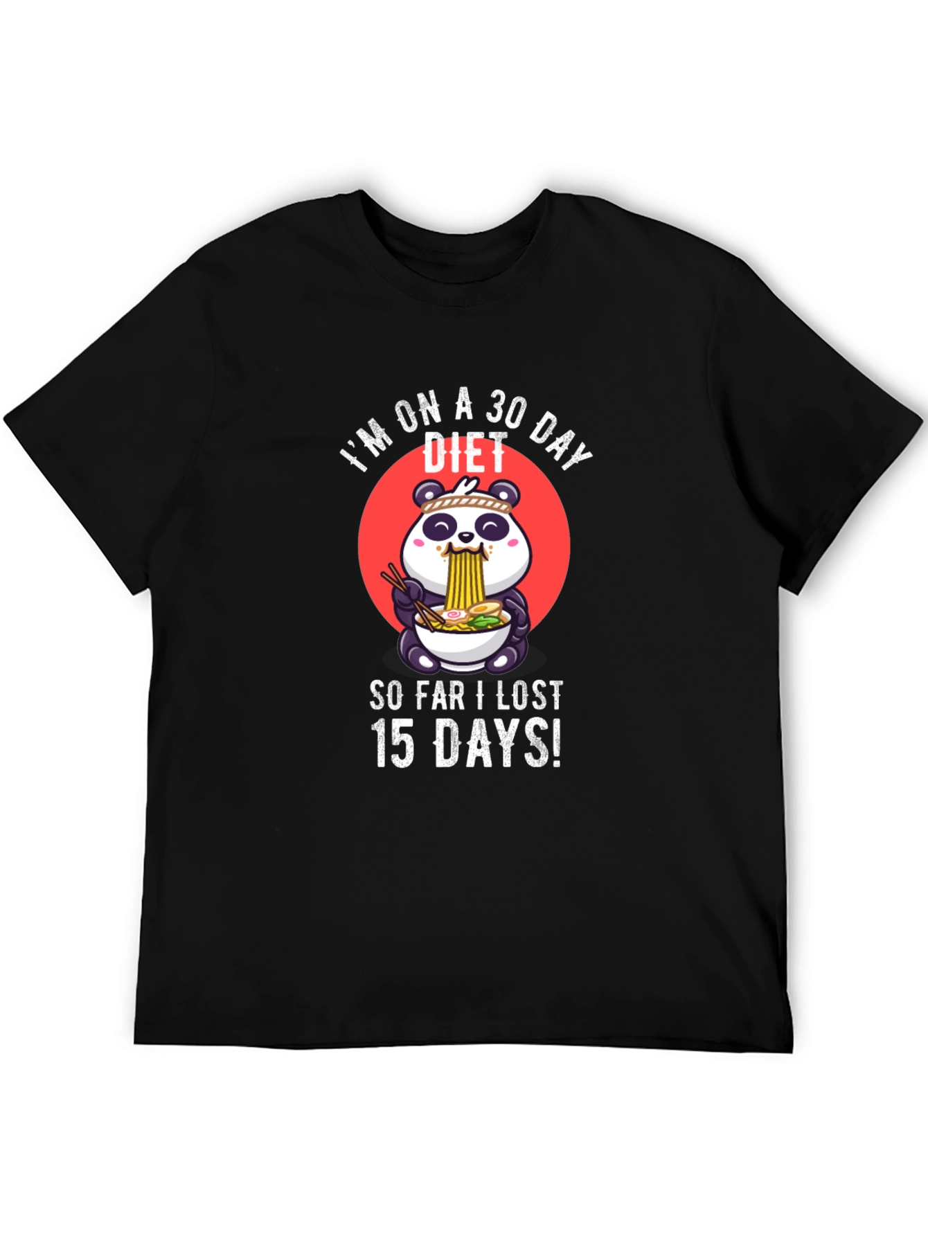 Funny Diet T-Shirt - Panda Ramen Design