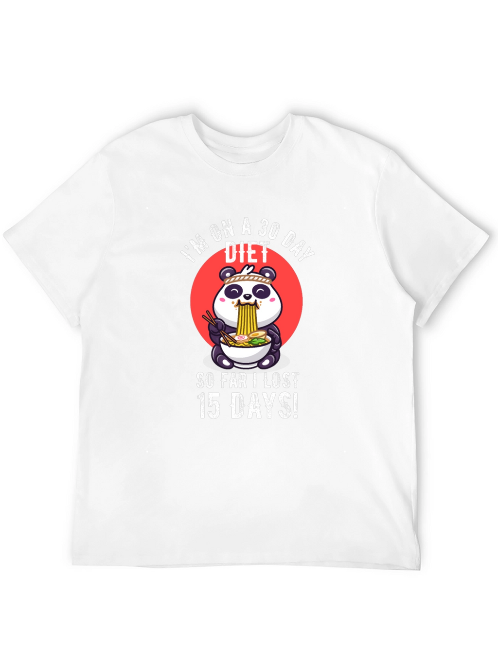 Funny Diet T-Shirt - Panda Ramen Design