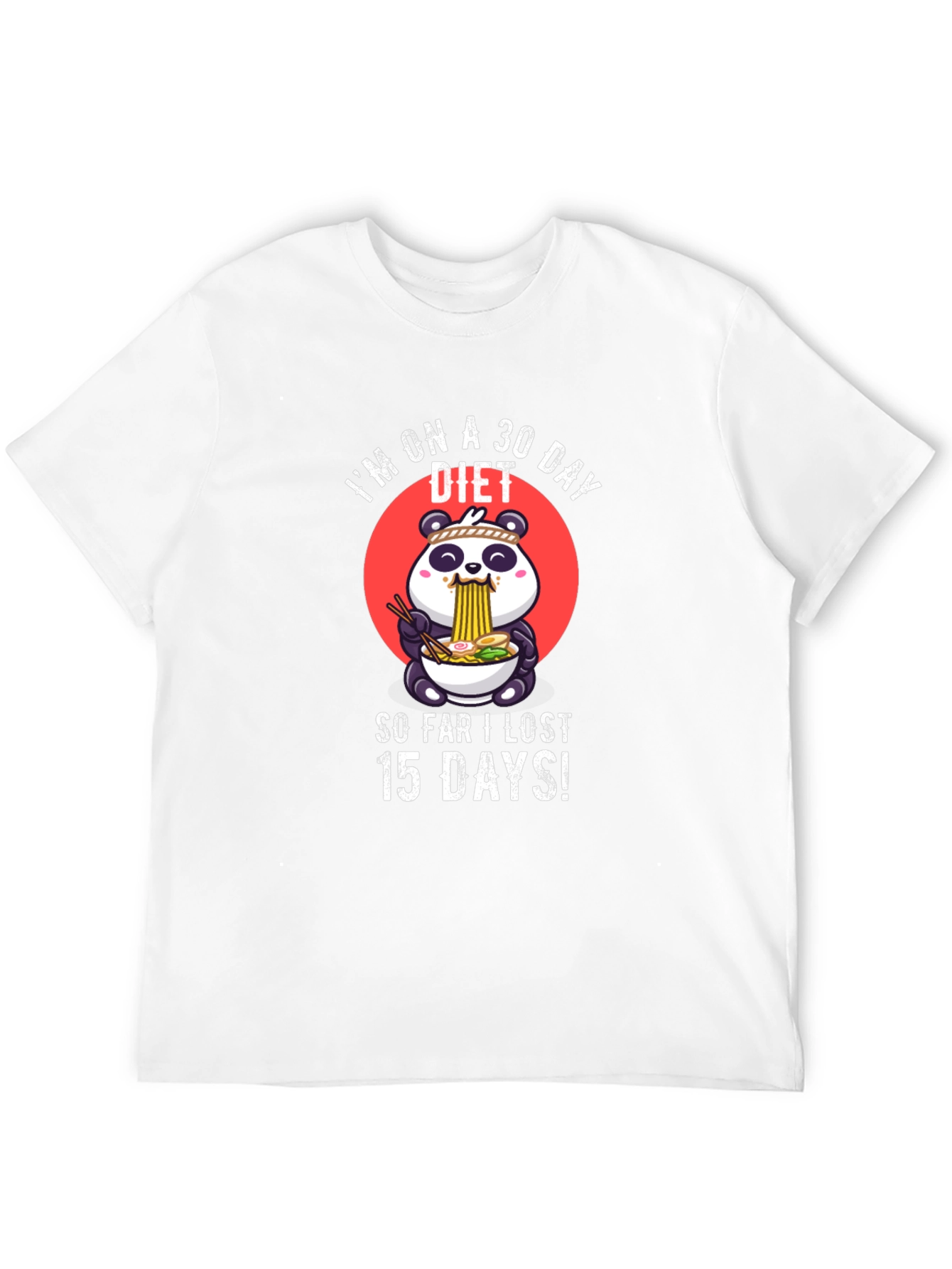 Funny Diet T-Shirt - Panda Ramen Design