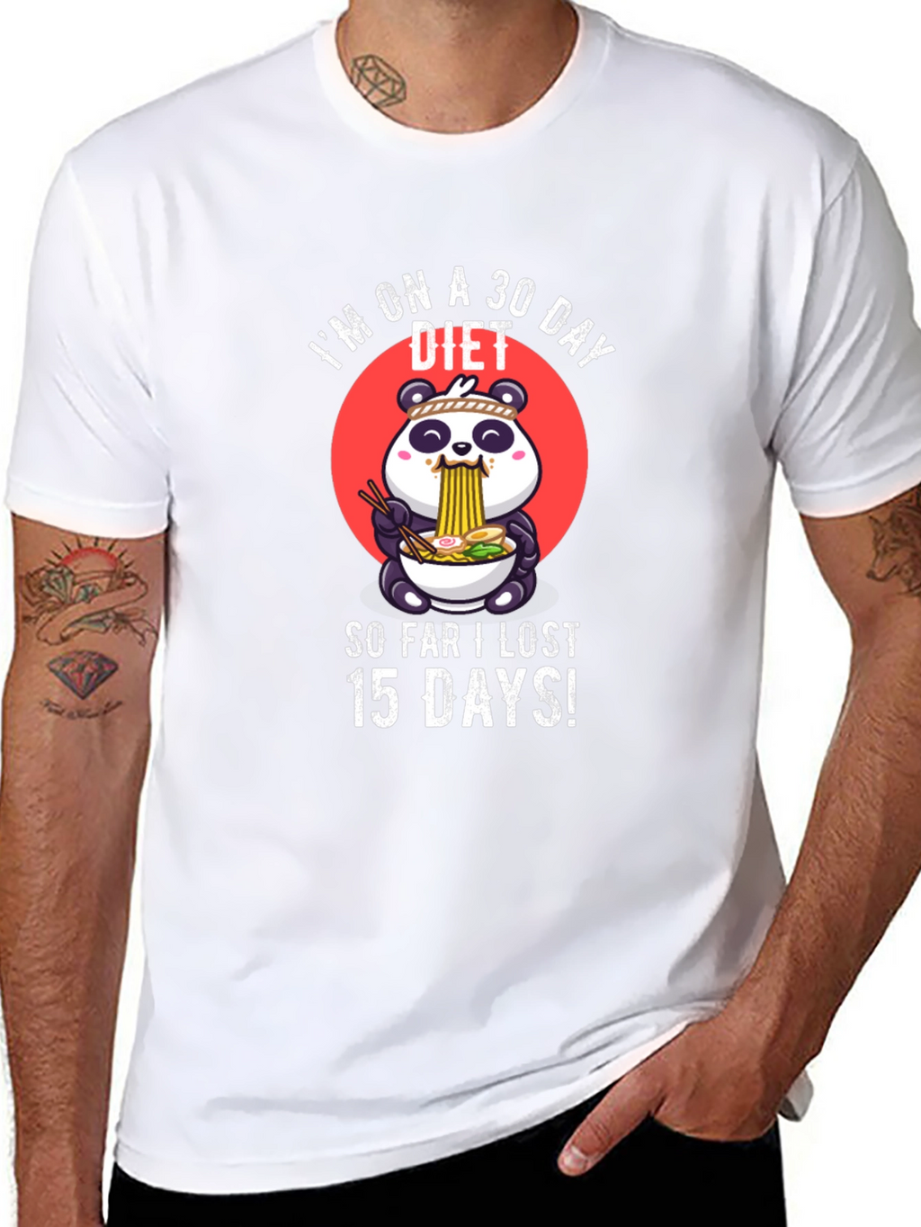 Funny Diet T-Shirt - Panda Ramen Design
