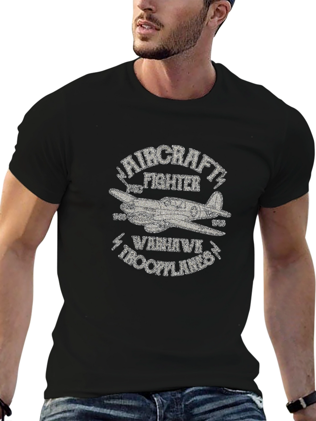 Warhawk Troopplanes Aircraft Fighter Graphic T-Shirt