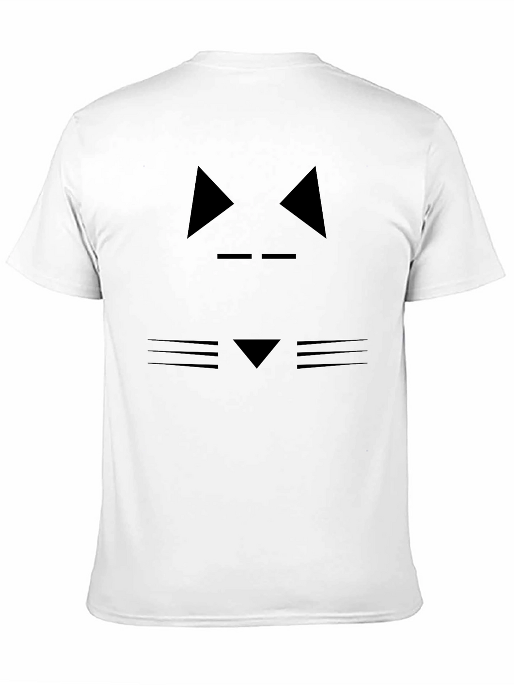 Abstract Cat Face Graphic Black T-Shirt