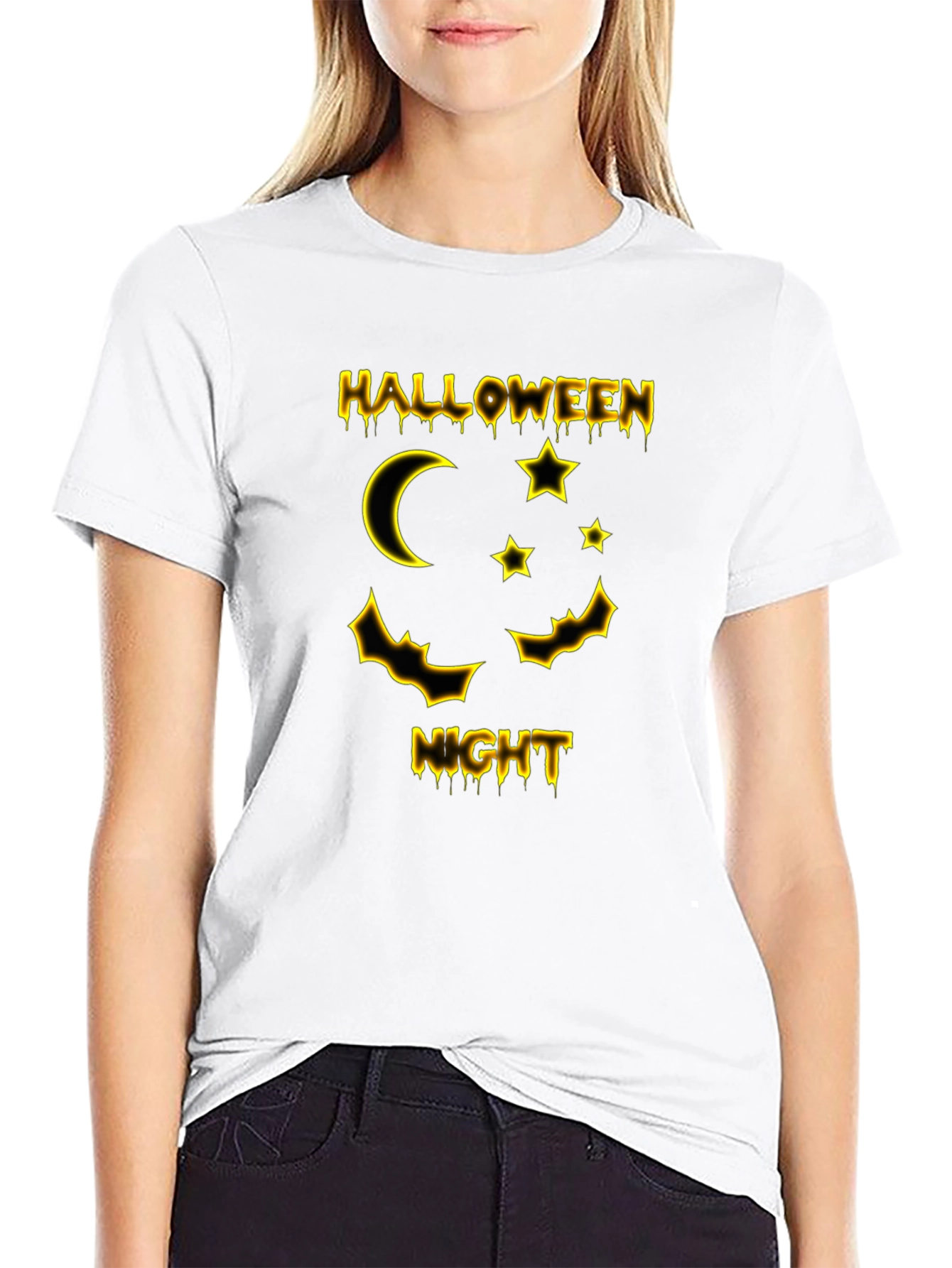 Halloween Night Graphic T-Shirt - Black