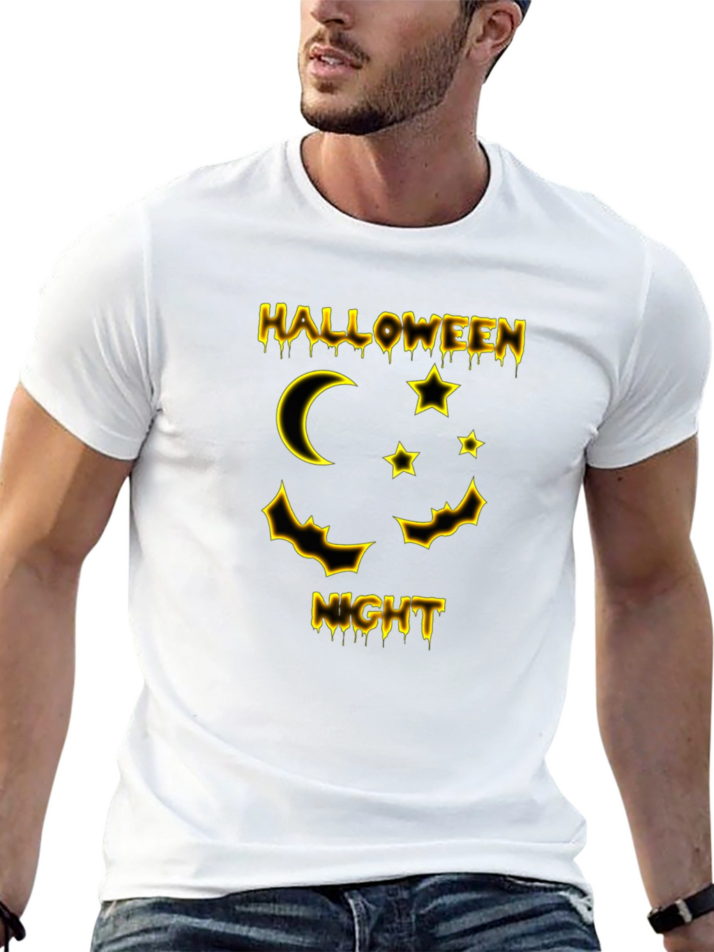 Halloween Night Graphic T-Shirt - Black