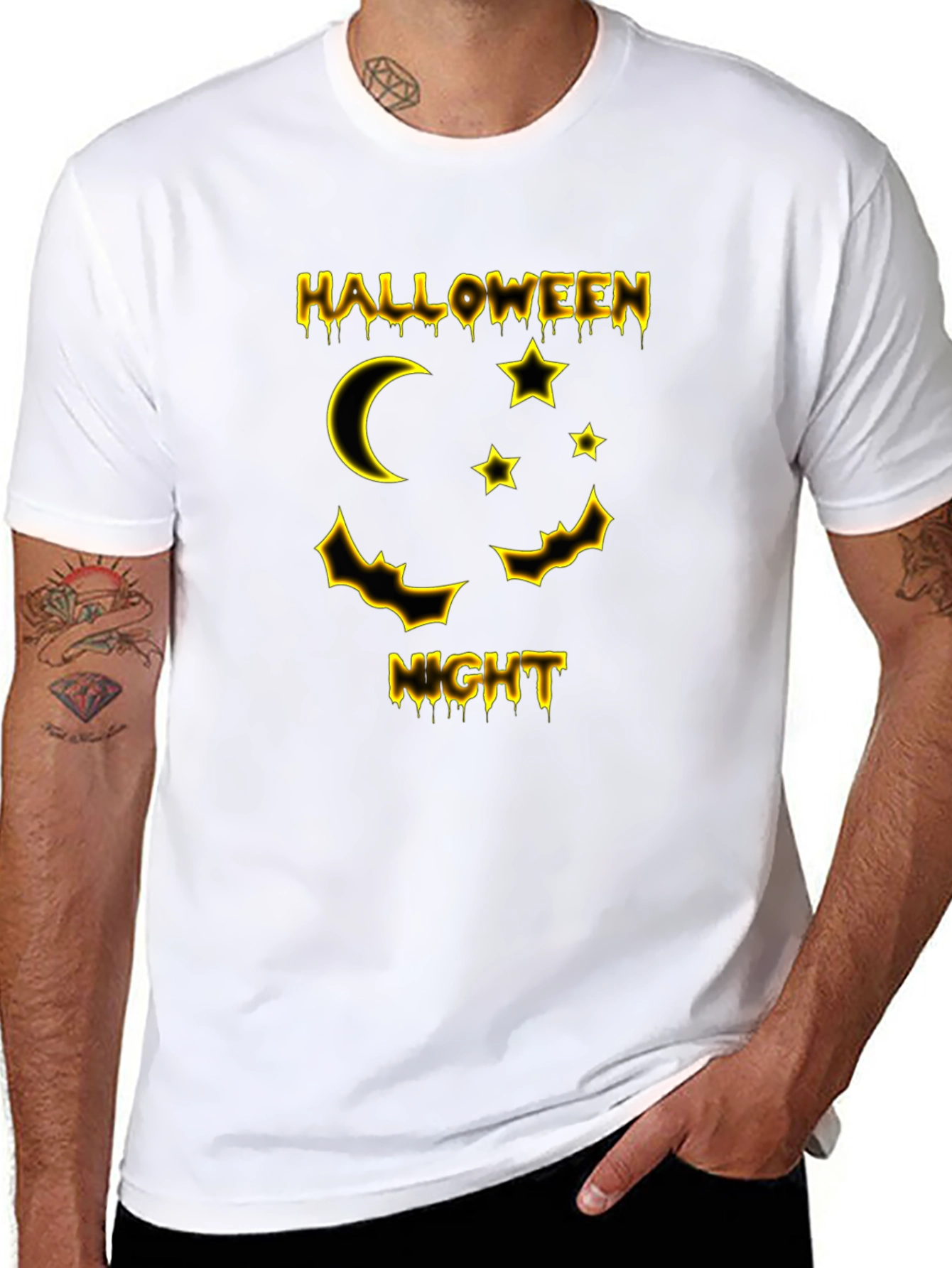Halloween Night Graphic T-Shirt - Black