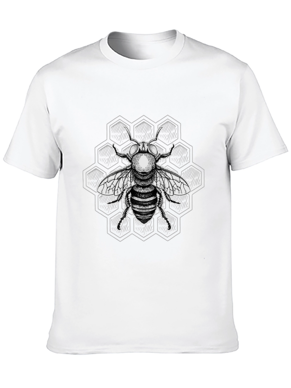 Bee Graphic T-Shirt - Black Honeycomb Design