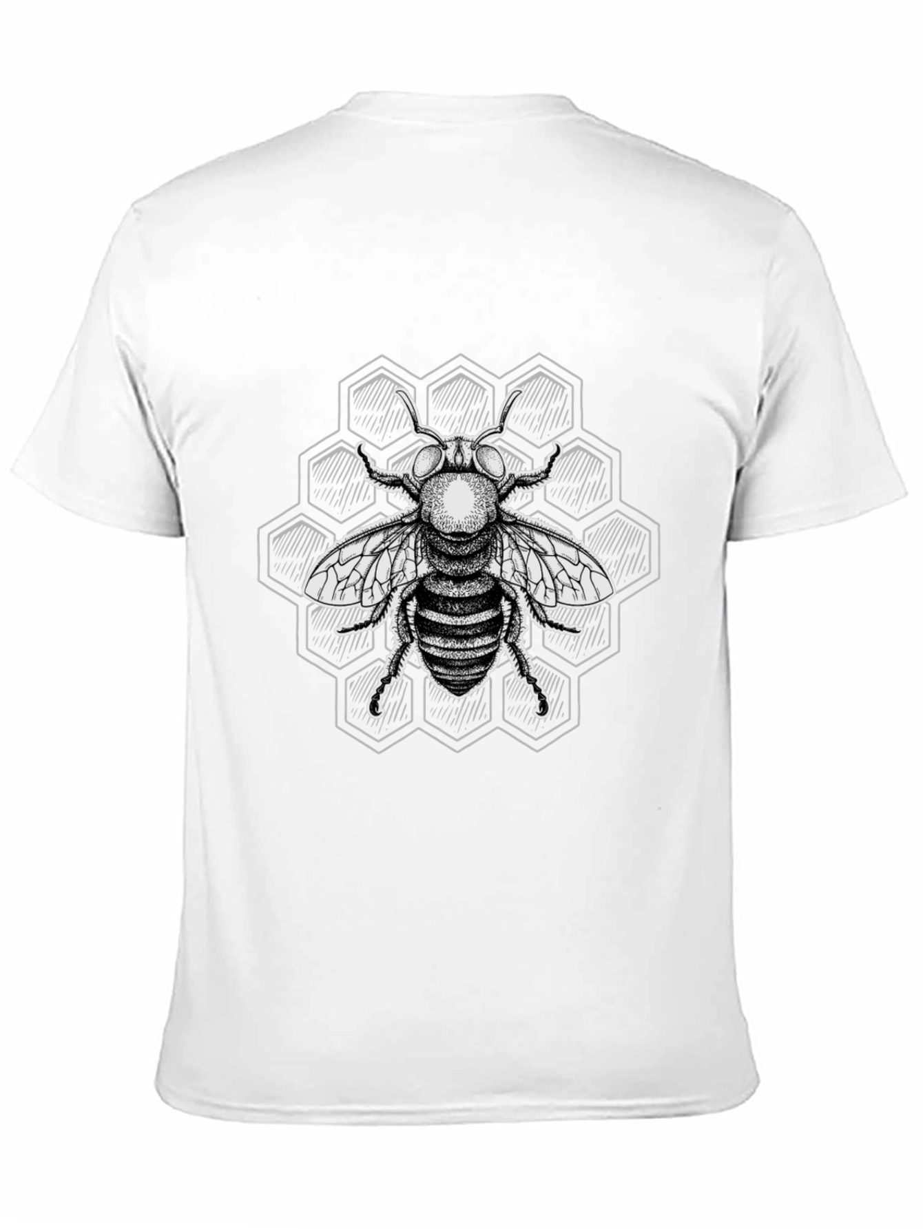 Bee Graphic T-Shirt - Black Honeycomb Design