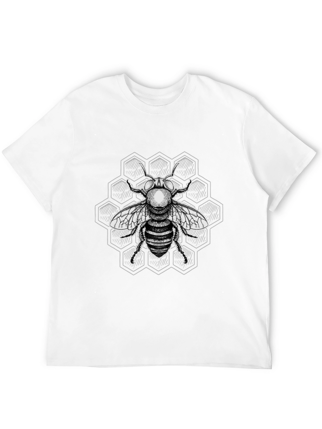 Bee Graphic T-Shirt - Black Honeycomb Design