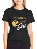 Mandolin Girl T-Shirt Music Lover Tee