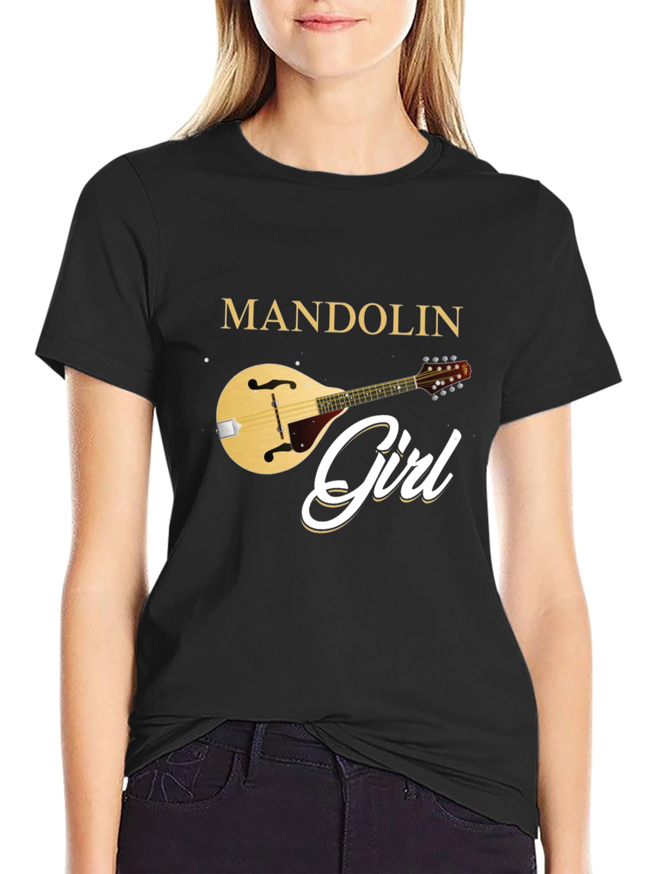 Mandolin Girl T-Shirt Music Lover Tee
