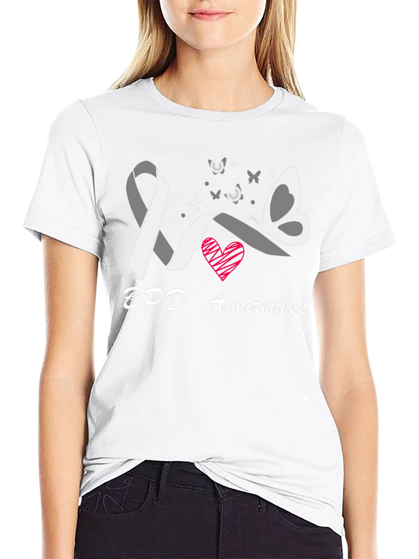 BPD Awareness Butterfly Ribbon T-Shirt