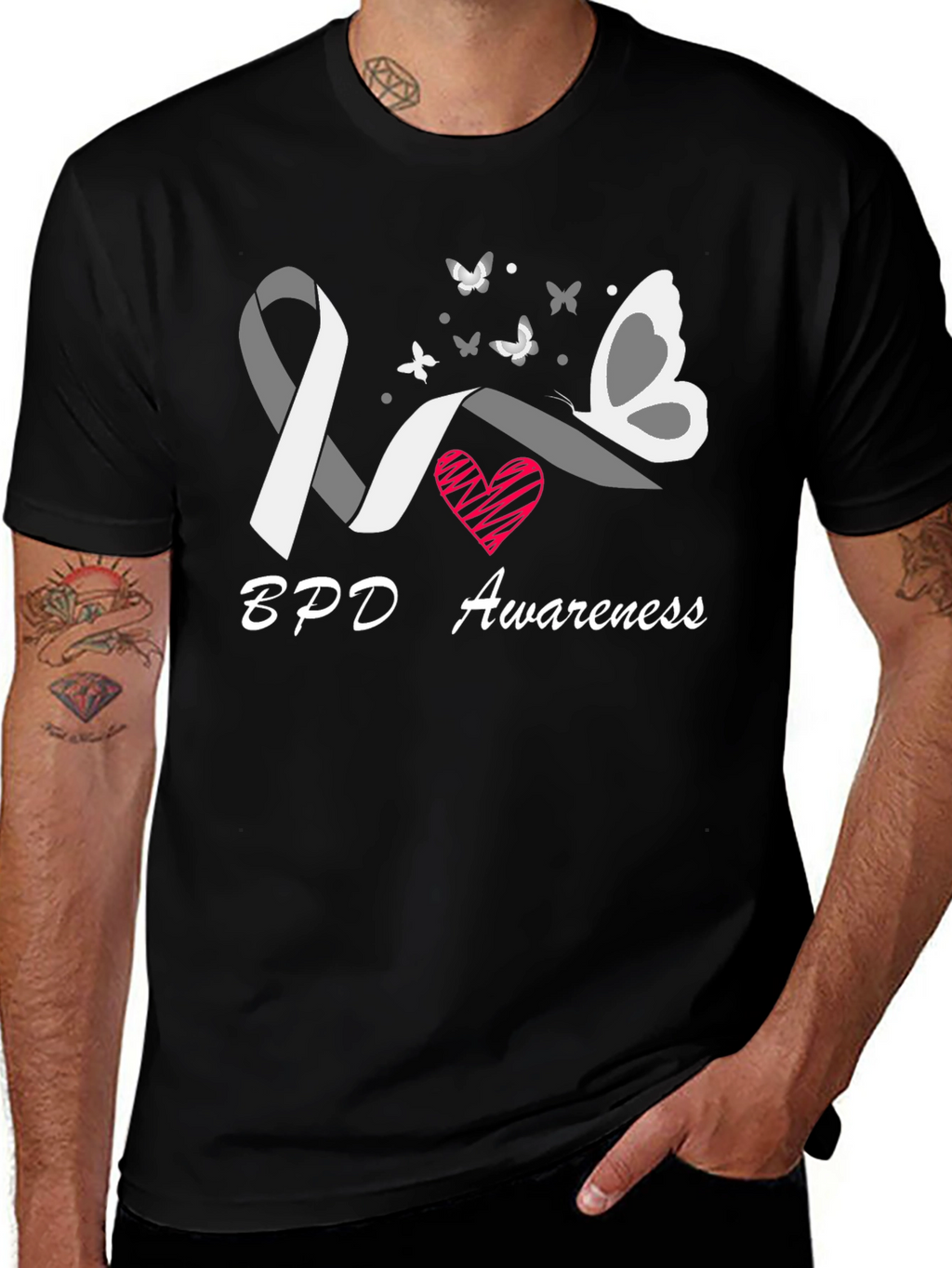 BPD Awareness Butterfly Ribbon T-Shirt