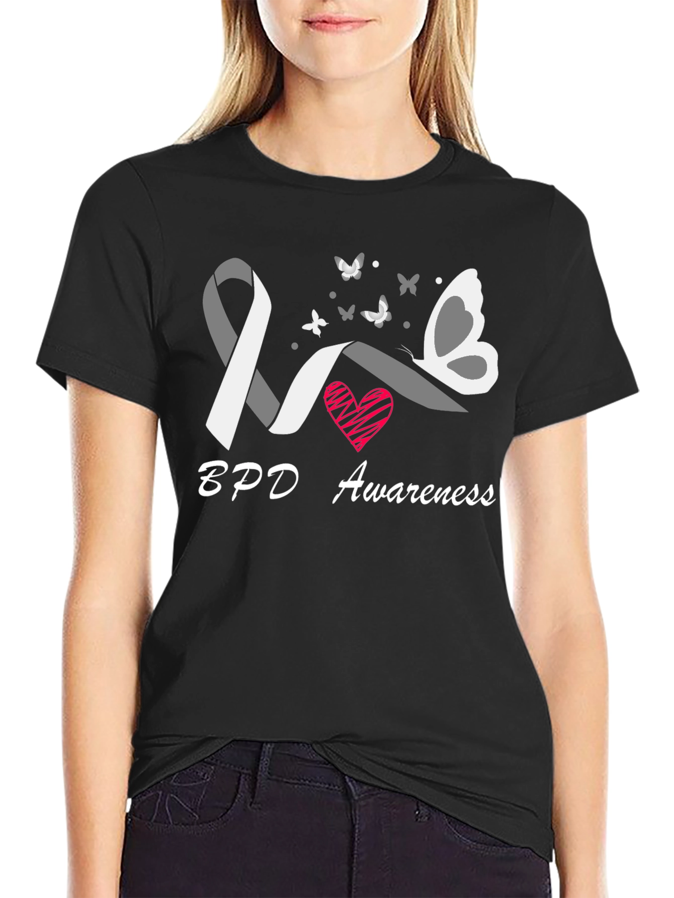 BPD Awareness Butterfly Ribbon T-Shirt