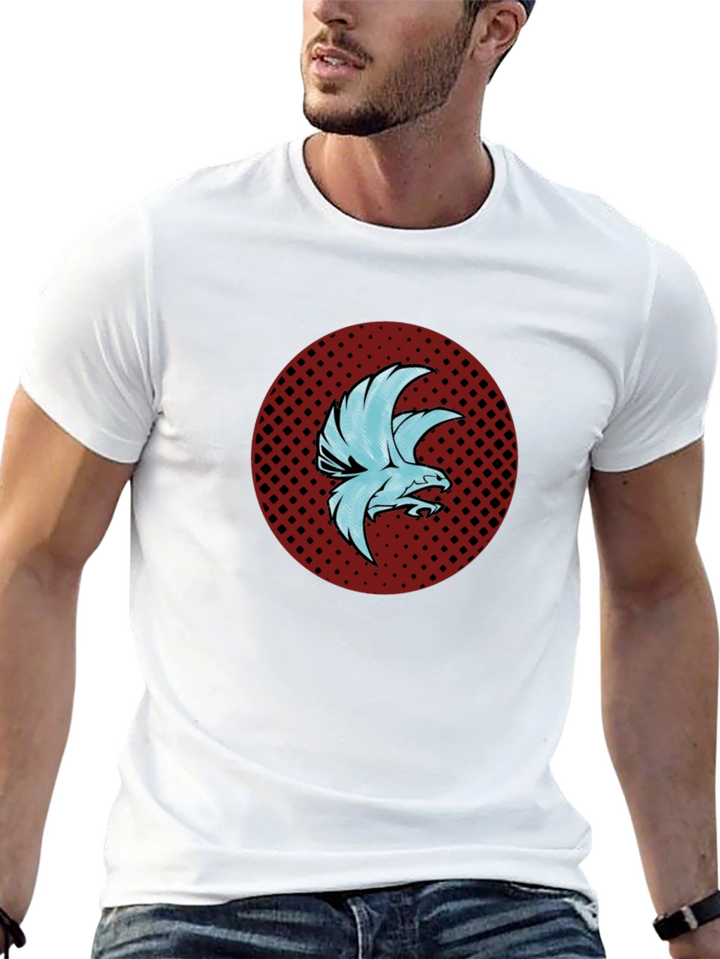 Stylish Eagle Graphic Print Black T-Shirt