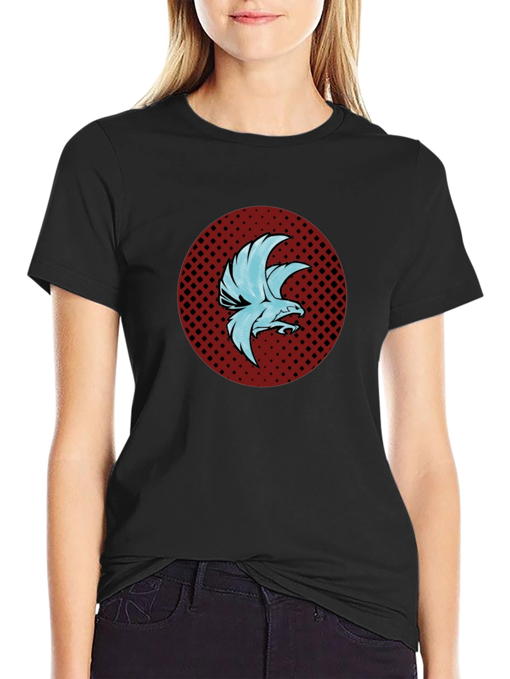 Stylish Eagle Graphic Print Black T-Shirt