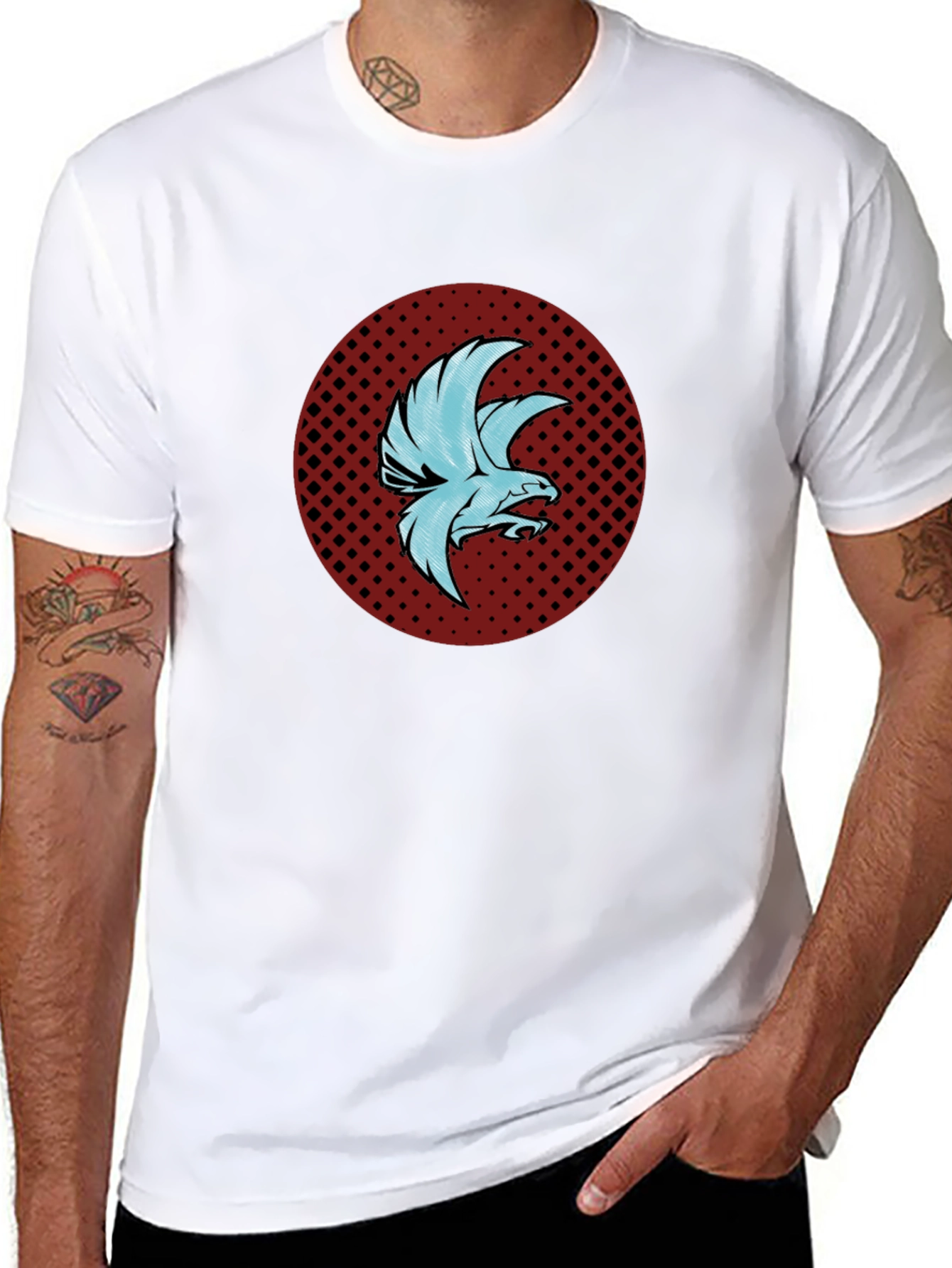 Stylish Eagle Graphic Print Black T-Shirt