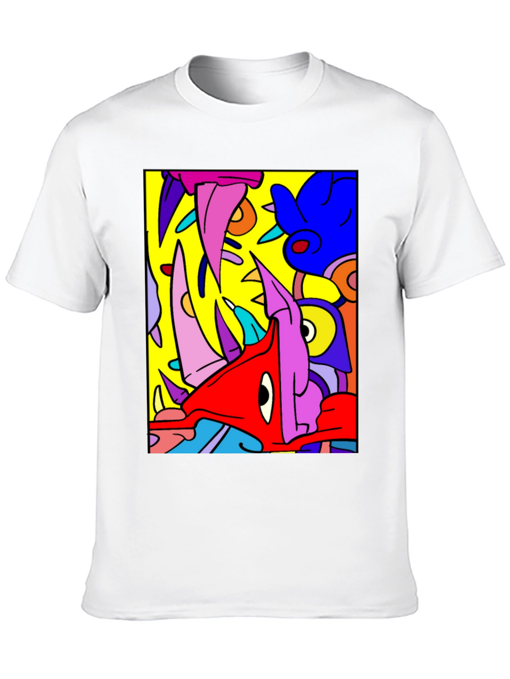 Abstract Cartoon Graphic Black T-Shirt