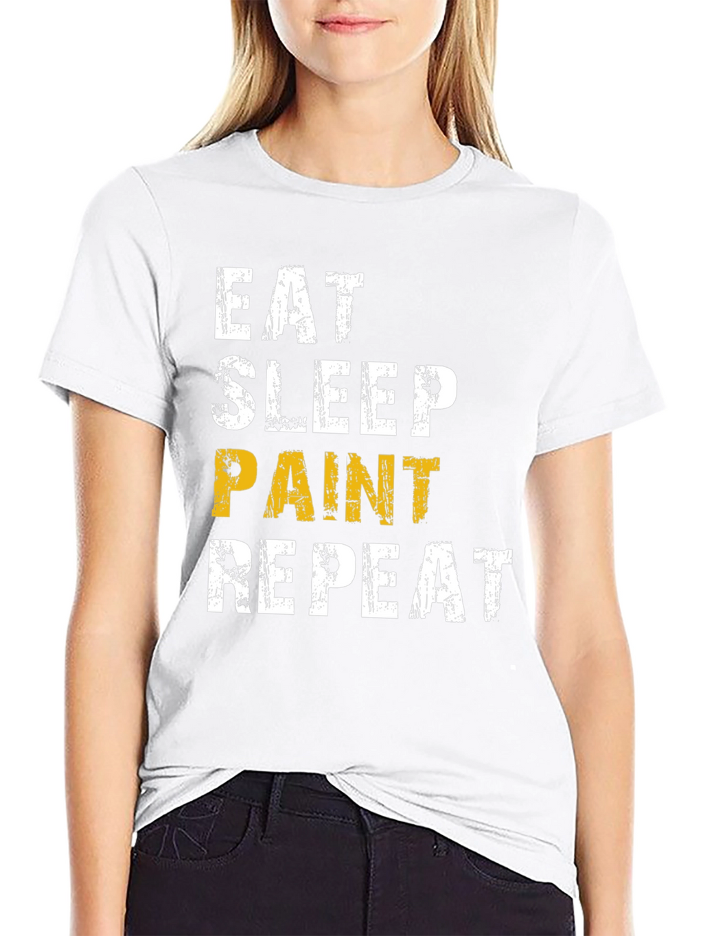 Eat Sleep Paint Repeat Black Graphic Tee