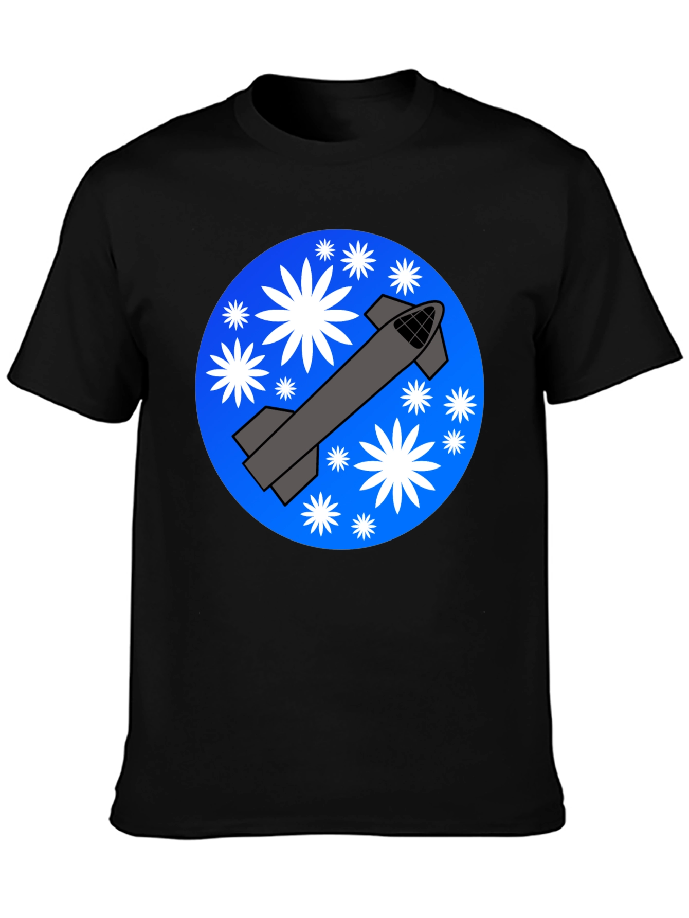 Space Rocket Graphic T-Shirt - Starry Launch Design