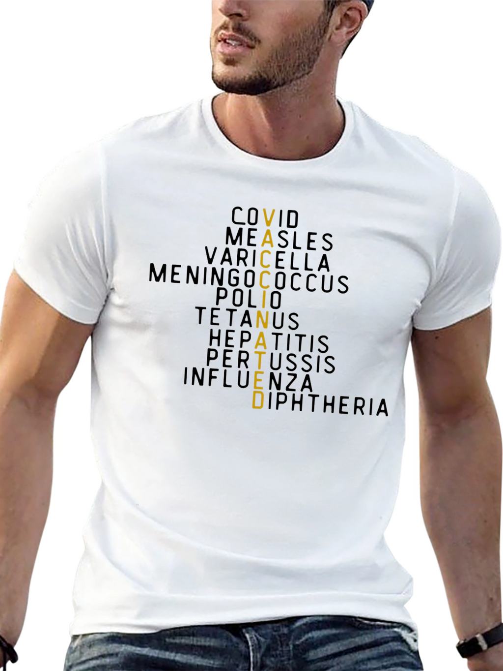 Vaccinated T-Shirt - Black Graphic Tee