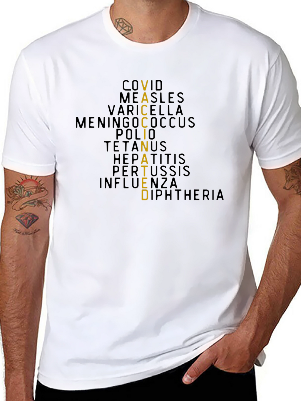 Vaccinated T-Shirt - Black Graphic Tee