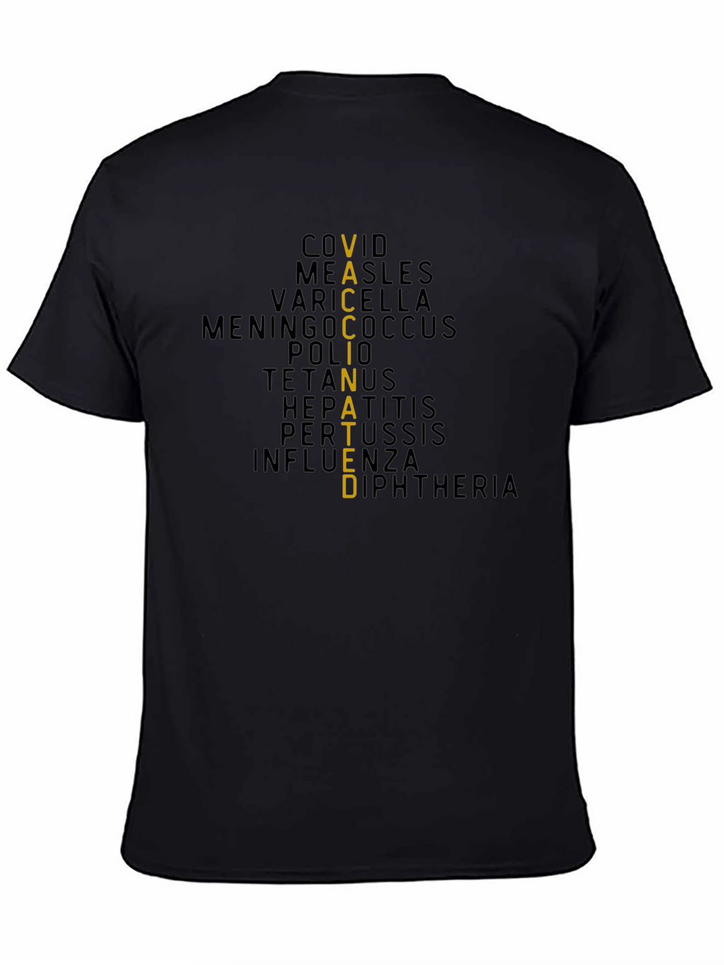 Vaccinated T-Shirt - Black Graphic Tee