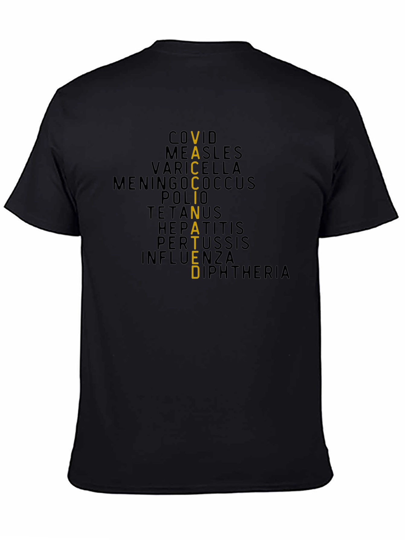 Vaccinated T-Shirt - Black Graphic Tee