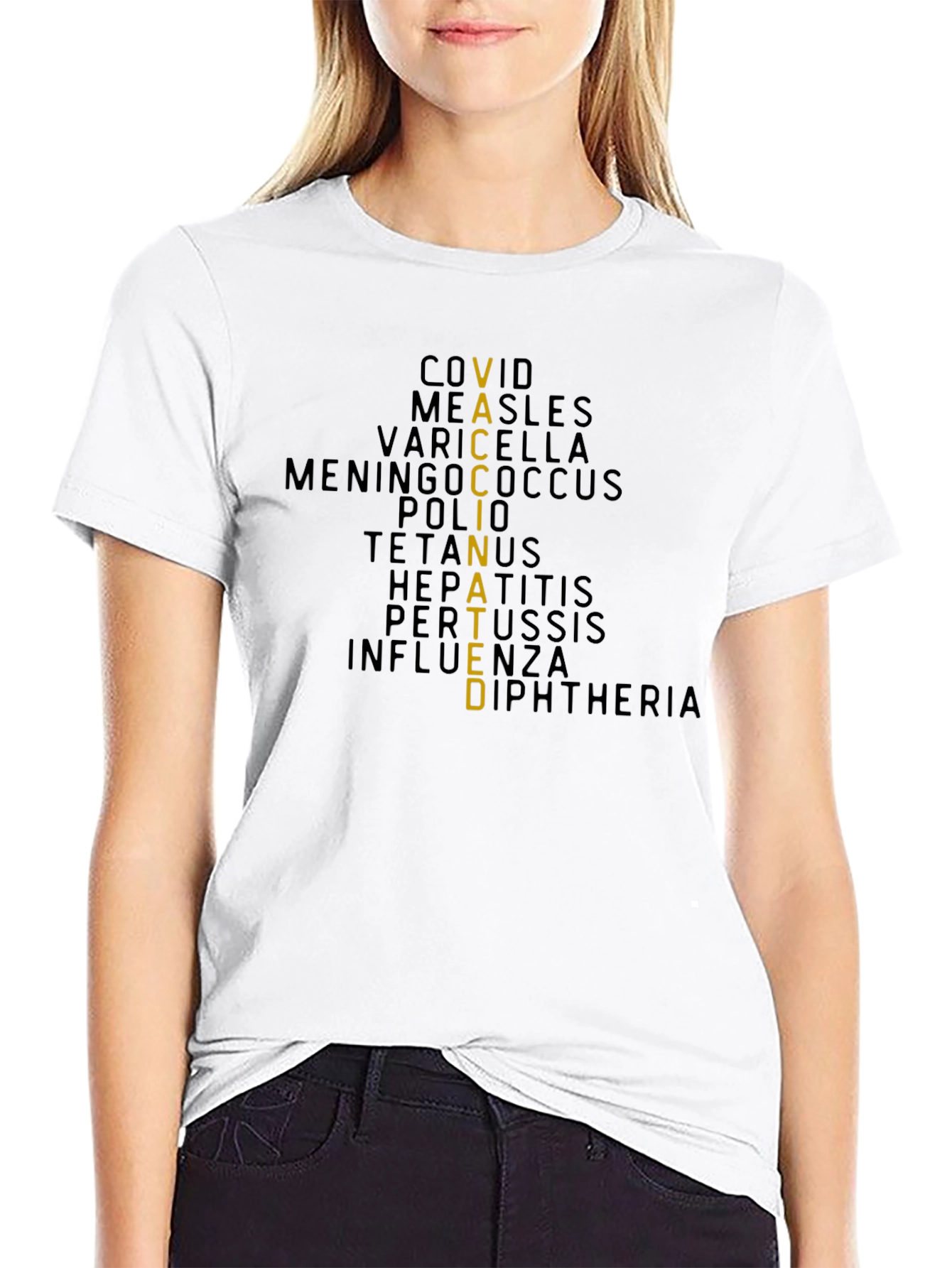 Vaccinated T-Shirt - Black Graphic Tee