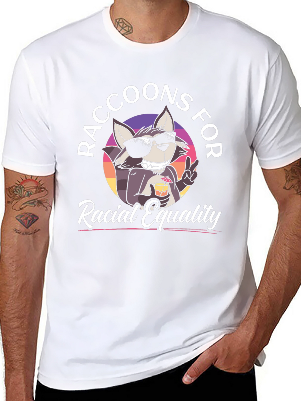 Raccoons for Racial Equality Graphic Tee