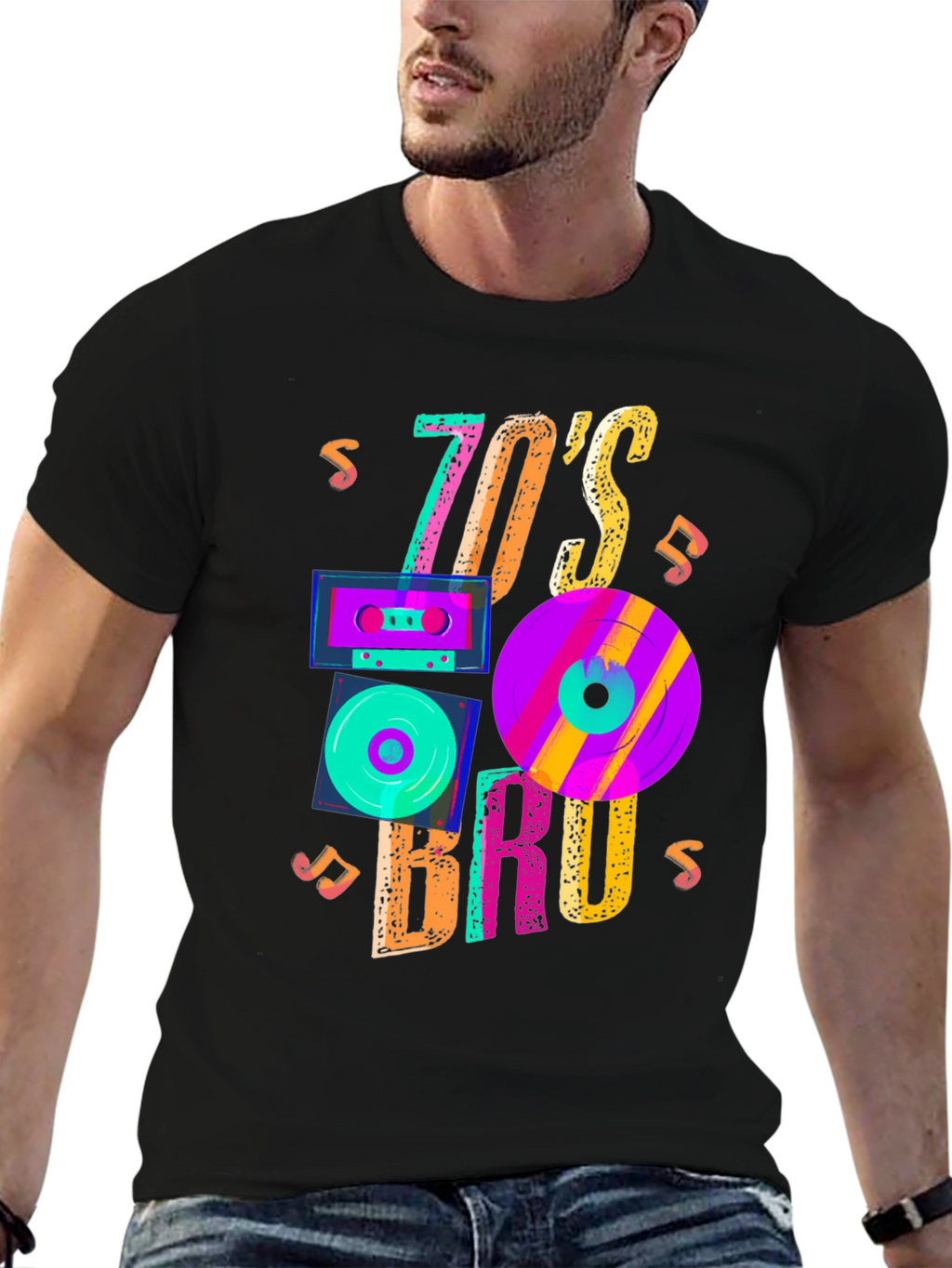 70s Bruh Graphic Tee - Retro Style