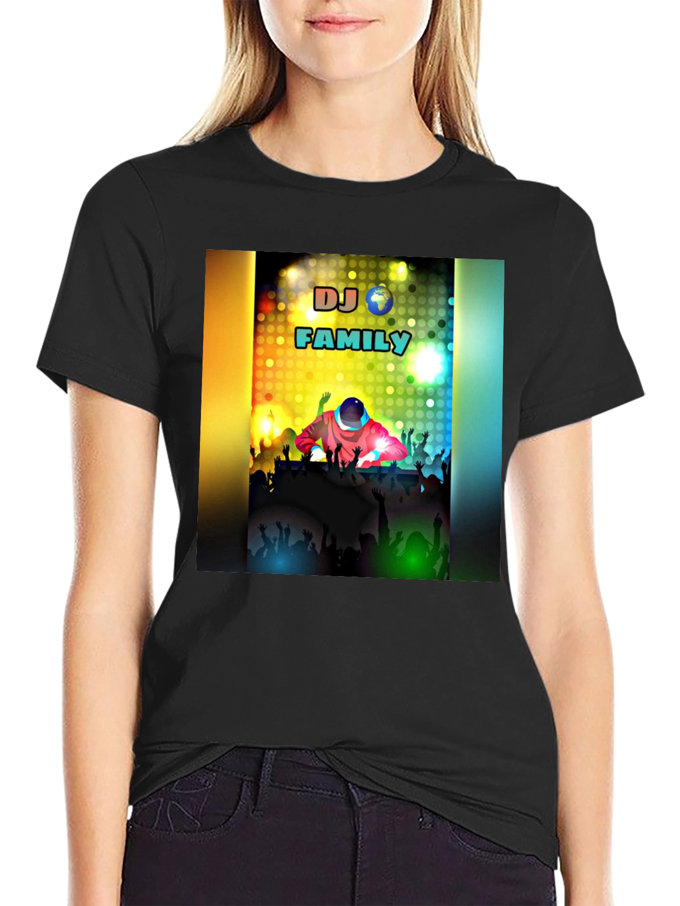 DJ Family Black T-Shirt - Music Lover Apparel