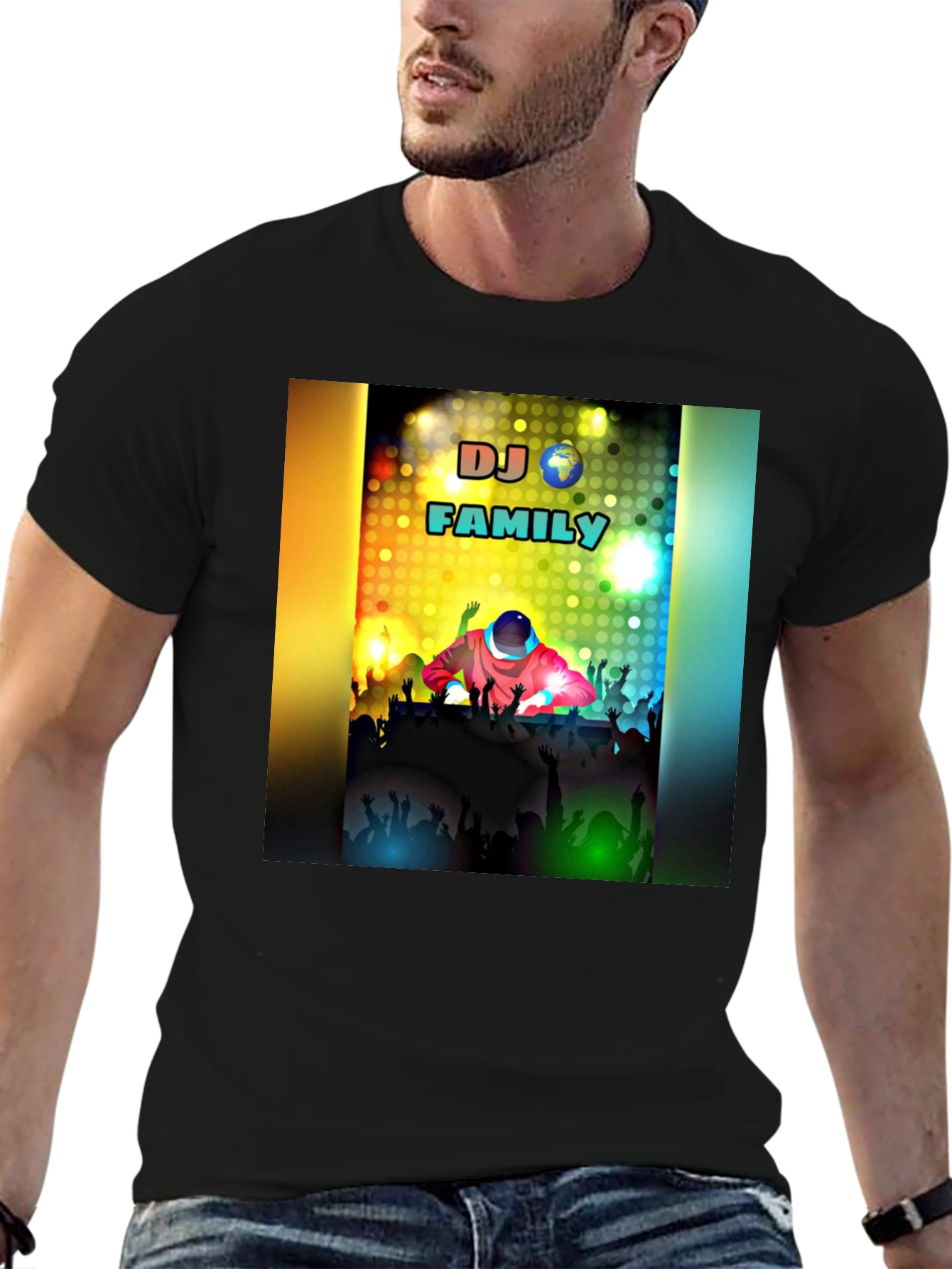 DJ Family Black T-Shirt - Music Lover Apparel