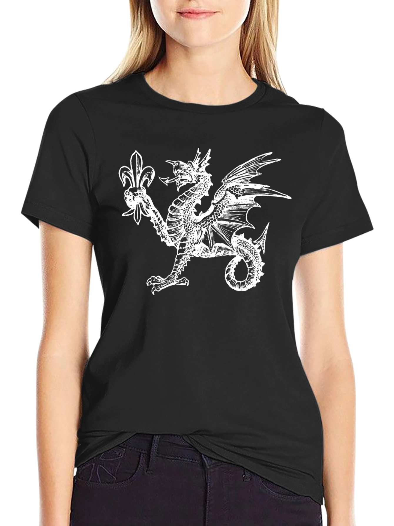 Dragon & Fleur-de-lis Black T-Shirt