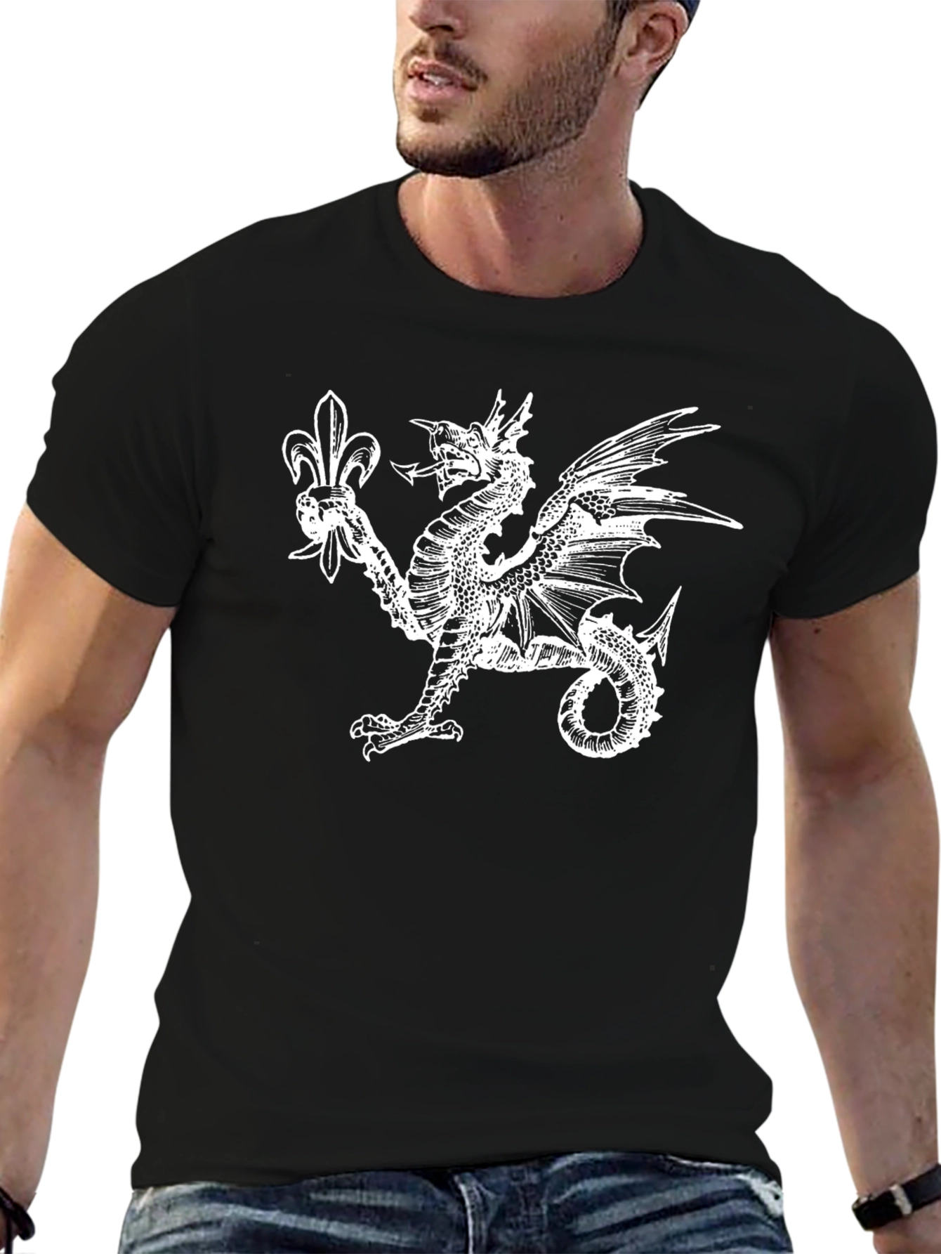 Dragon & Fleur-de-lis Black T-Shirt