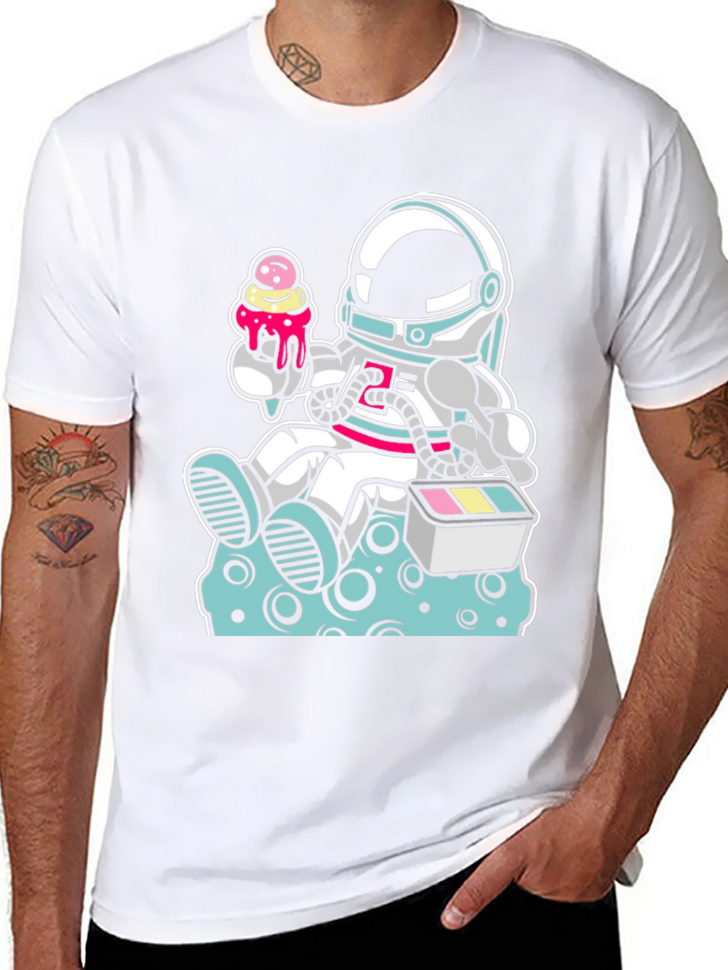 Astronaut Ice Cream Graphic T-Shirt