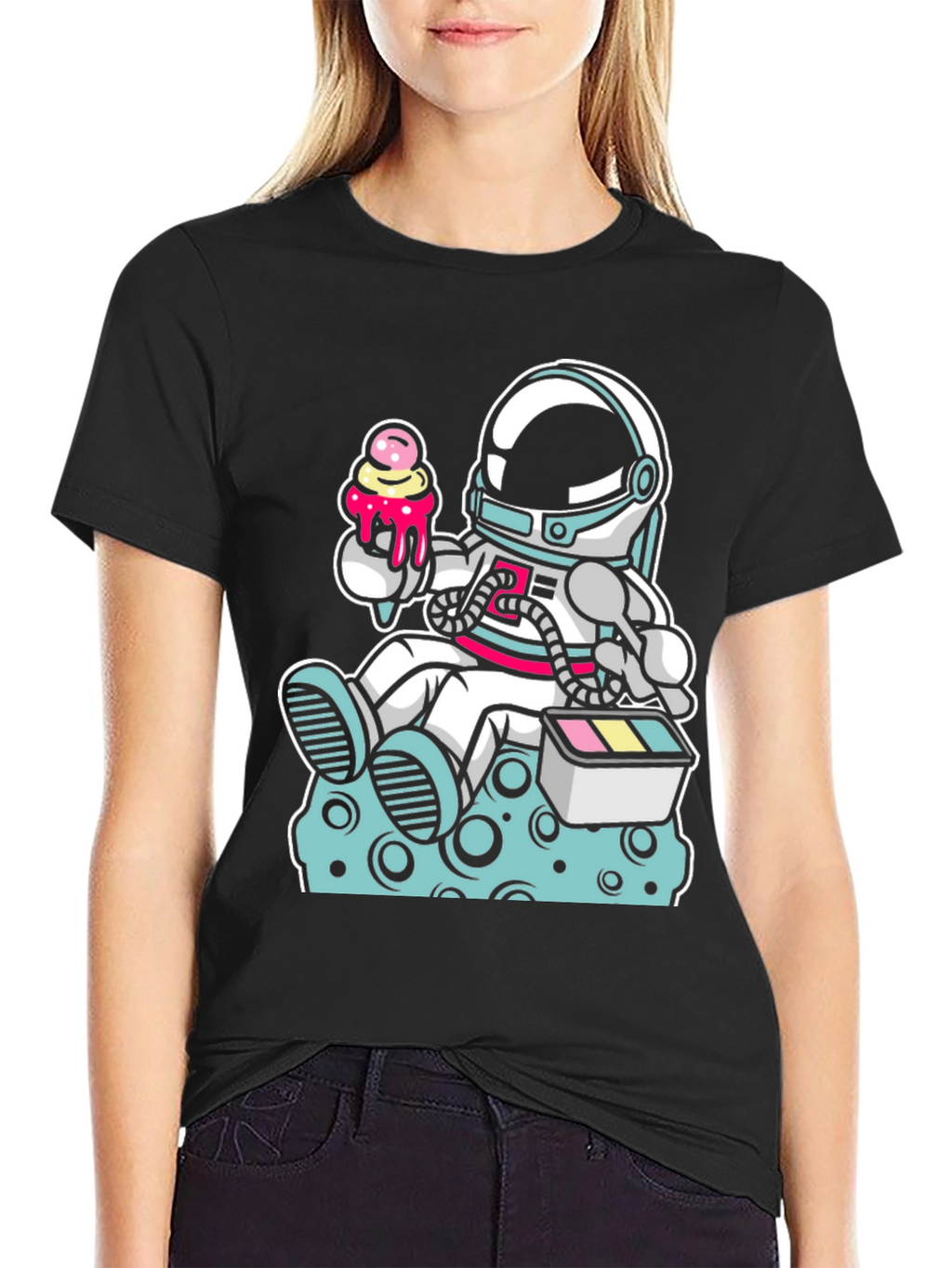 Astronaut Ice Cream Graphic T-Shirt