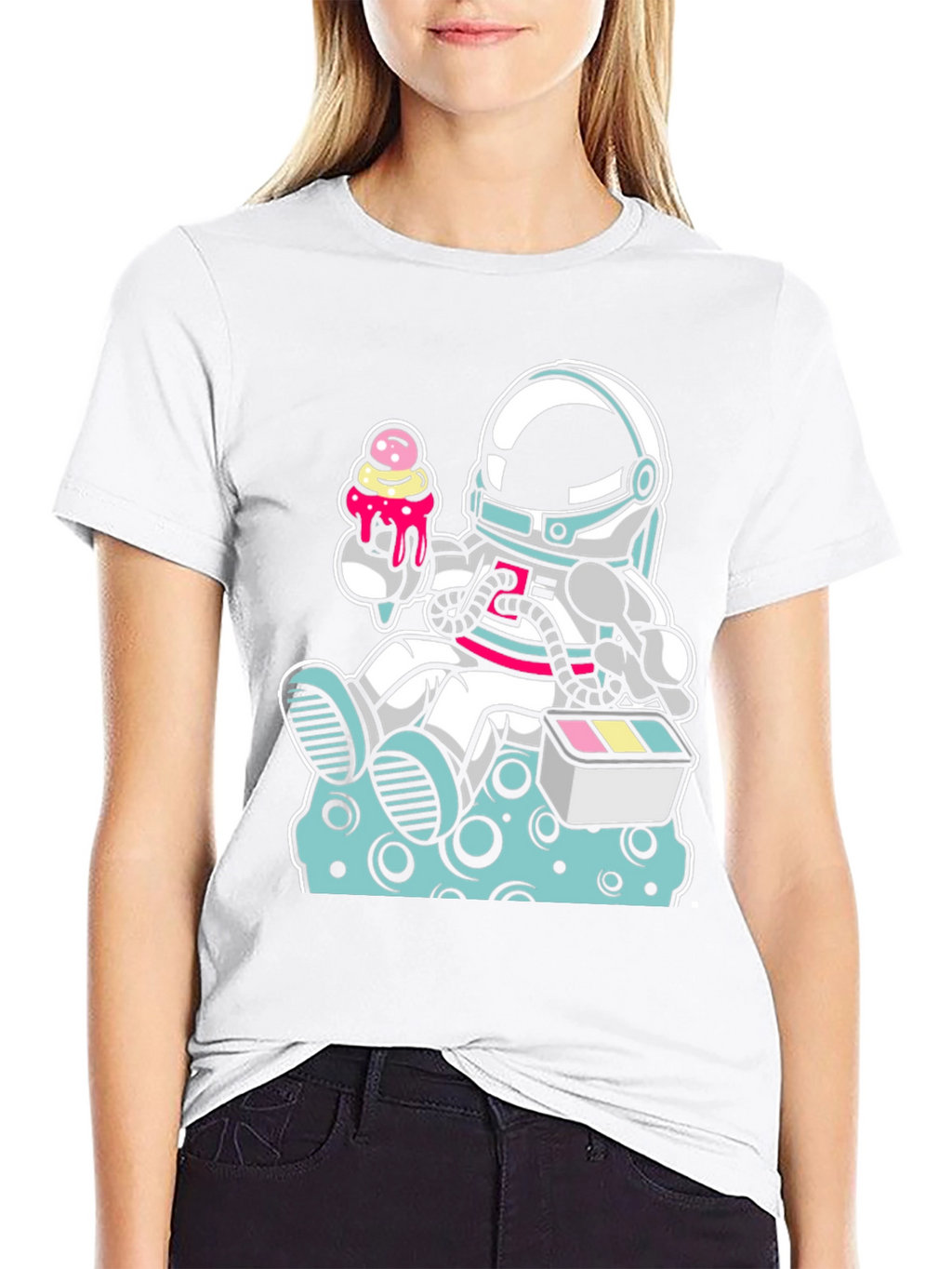 Astronaut Ice Cream Graphic T-Shirt