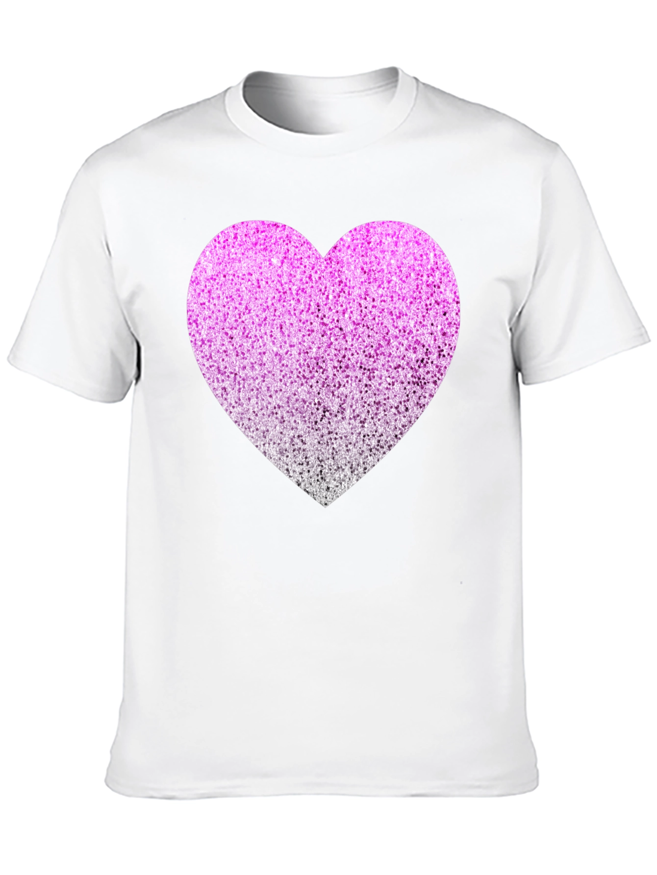 Sparkly Heart Graphic Tee - Black Cotton Blend