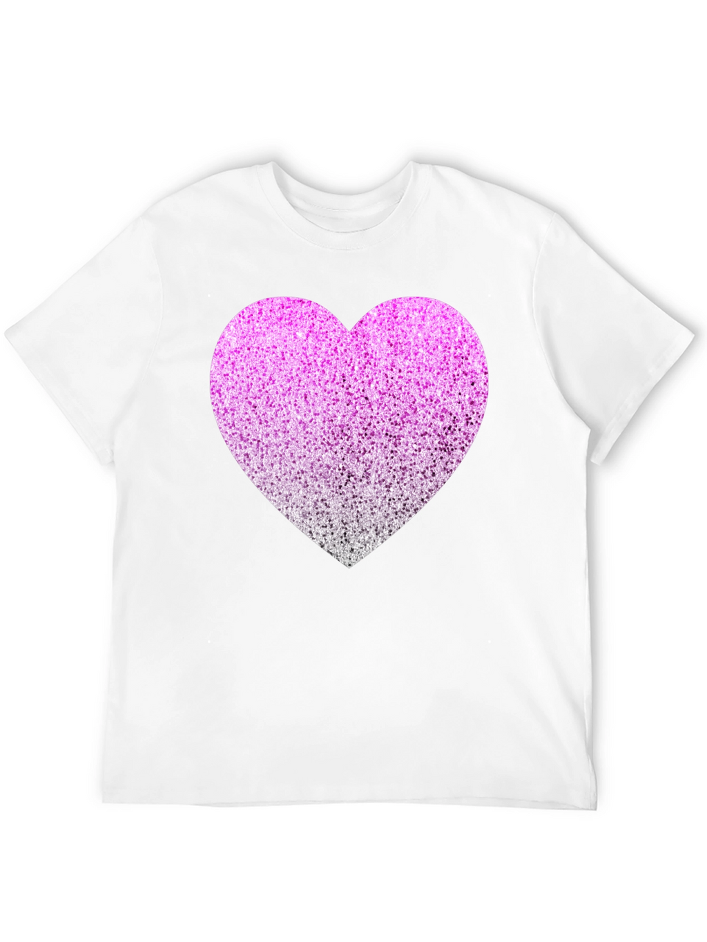 Sparkly Heart Graphic Tee - Black Cotton Blend