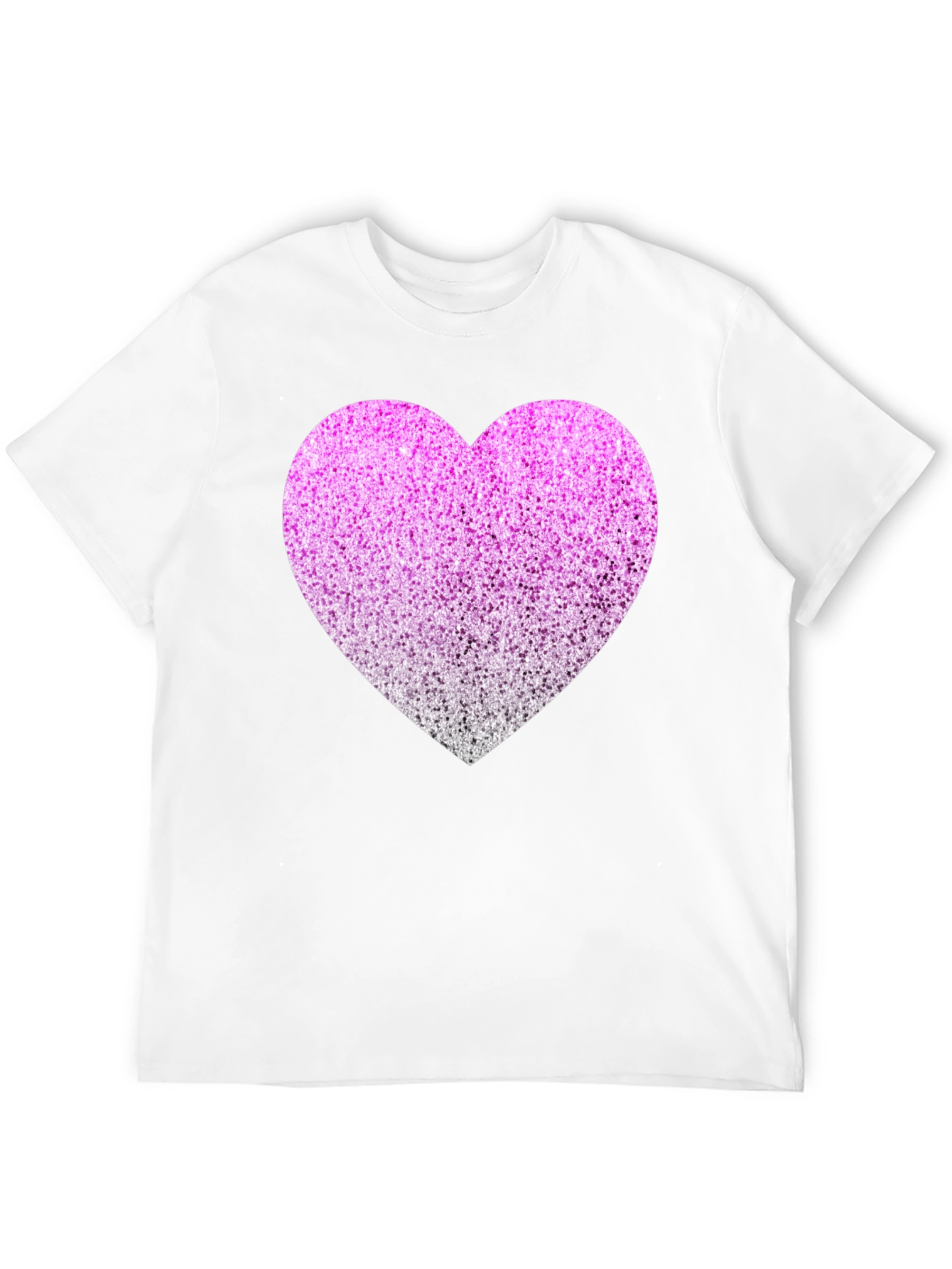 Sparkly Heart Graphic Tee - Black Cotton Blend