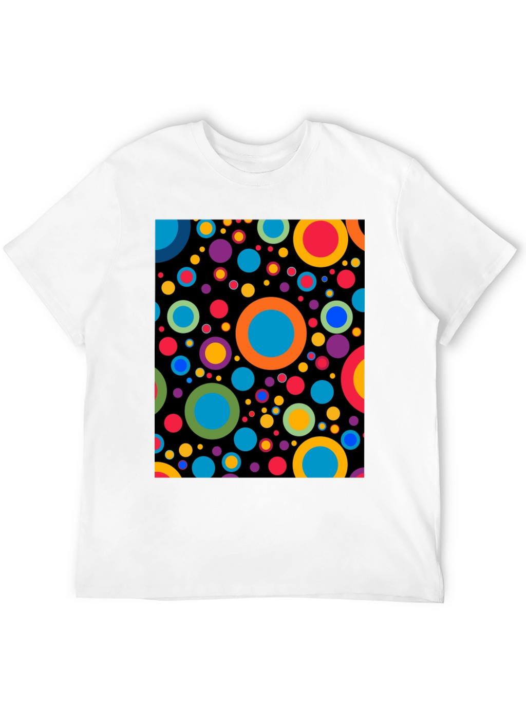 Retro Circles Black Graphic Tee