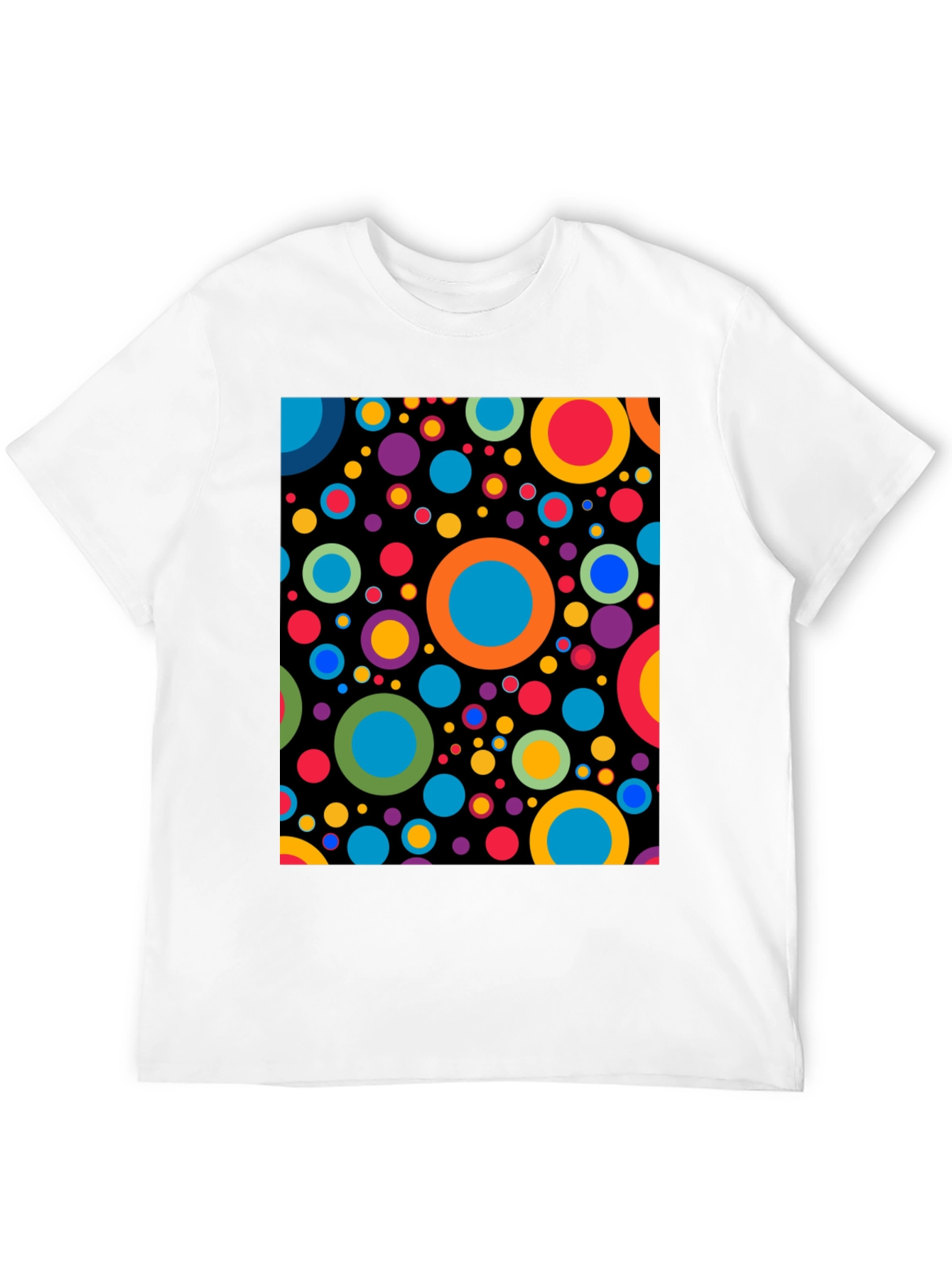 Retro Circles Black Graphic Tee