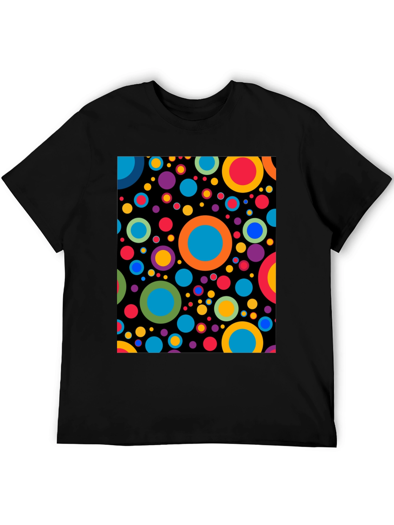 Retro Circles Black Graphic Tee