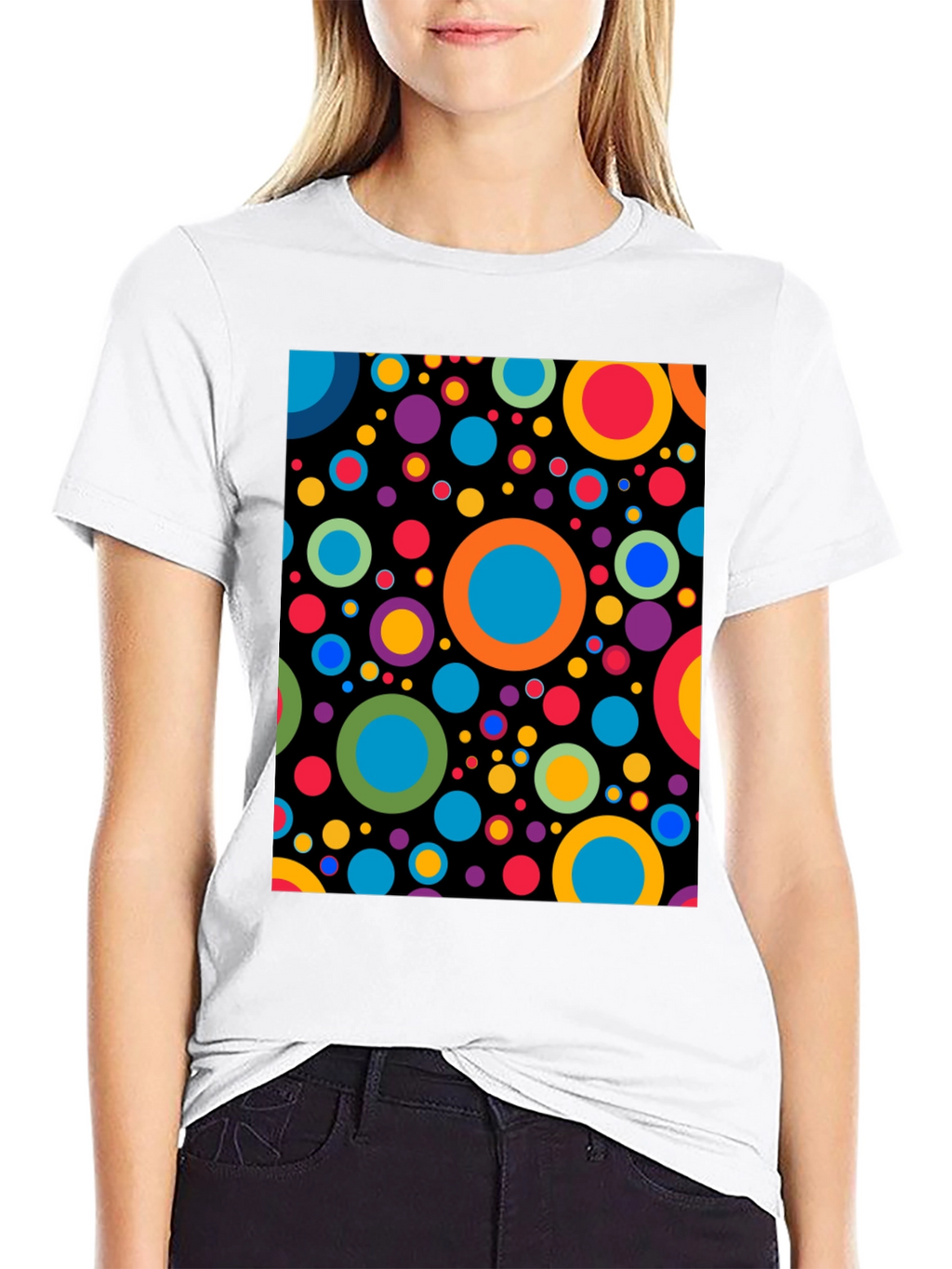 Retro Circles Black Graphic Tee