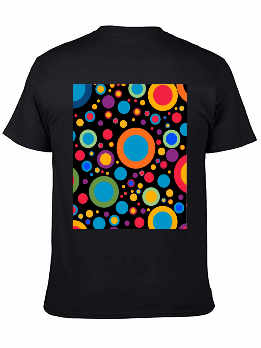 Retro Circles Black Graphic Tee