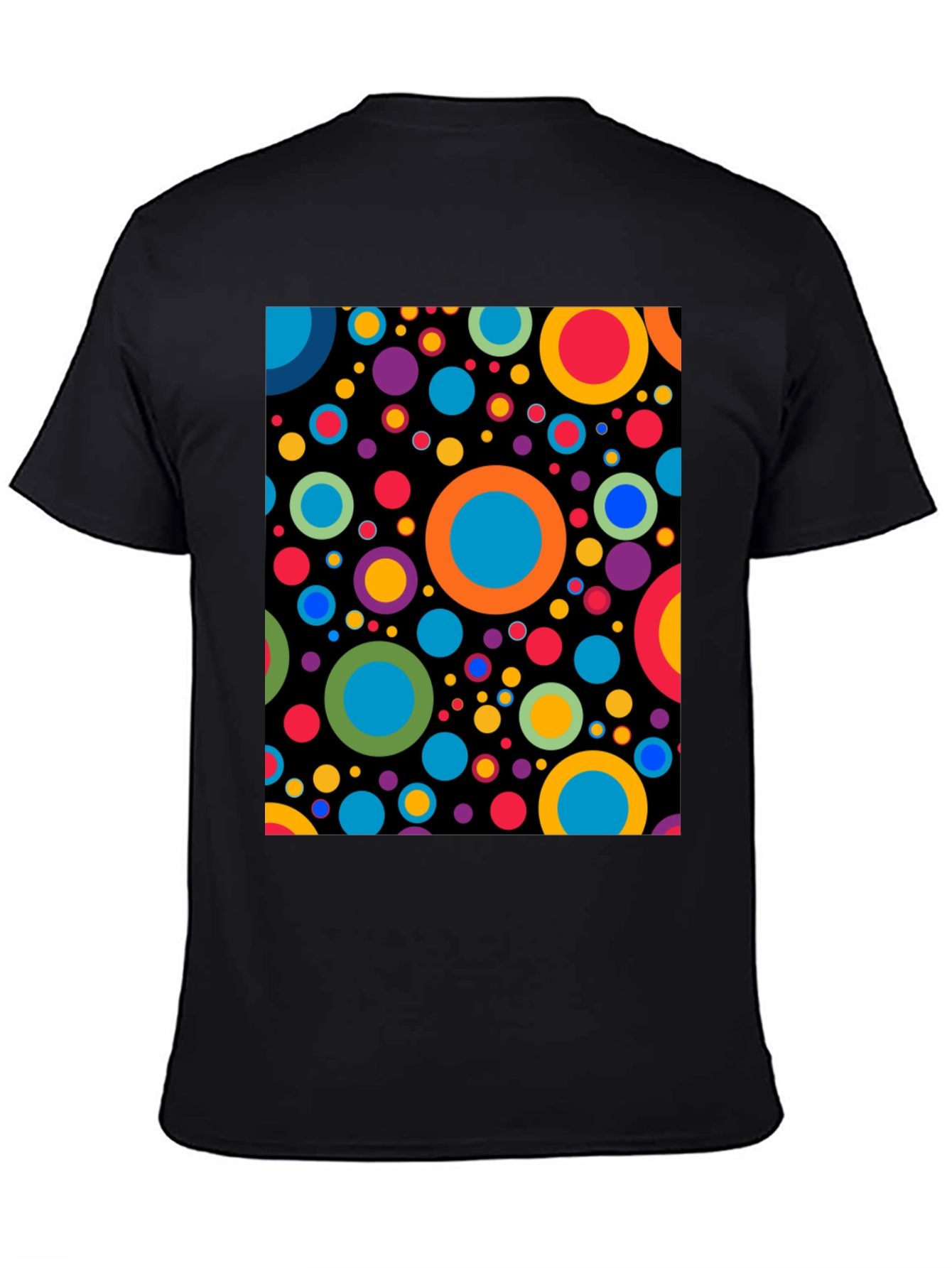 Retro Circles Black Graphic Tee